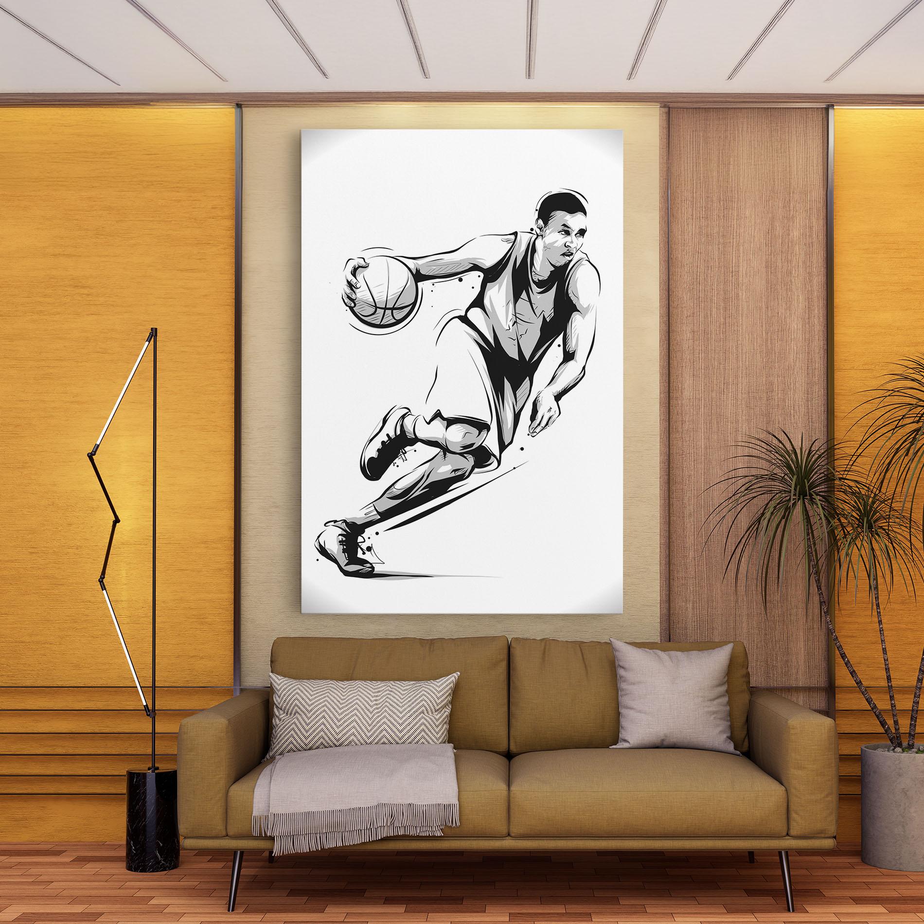 Tablou Canvas Basketball Player Line mockup 9