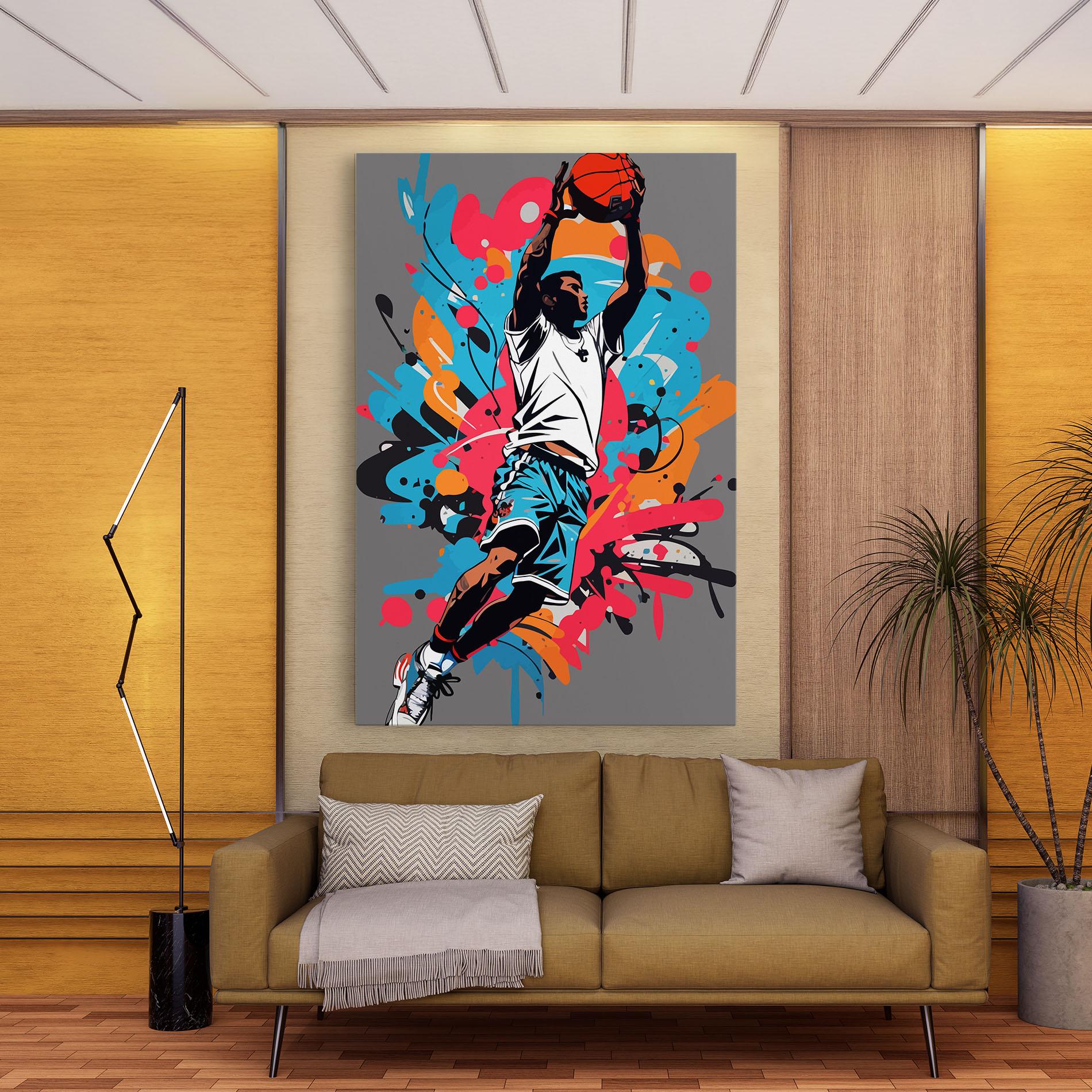 Tablou Canvas Blue Red Basket mockup 9