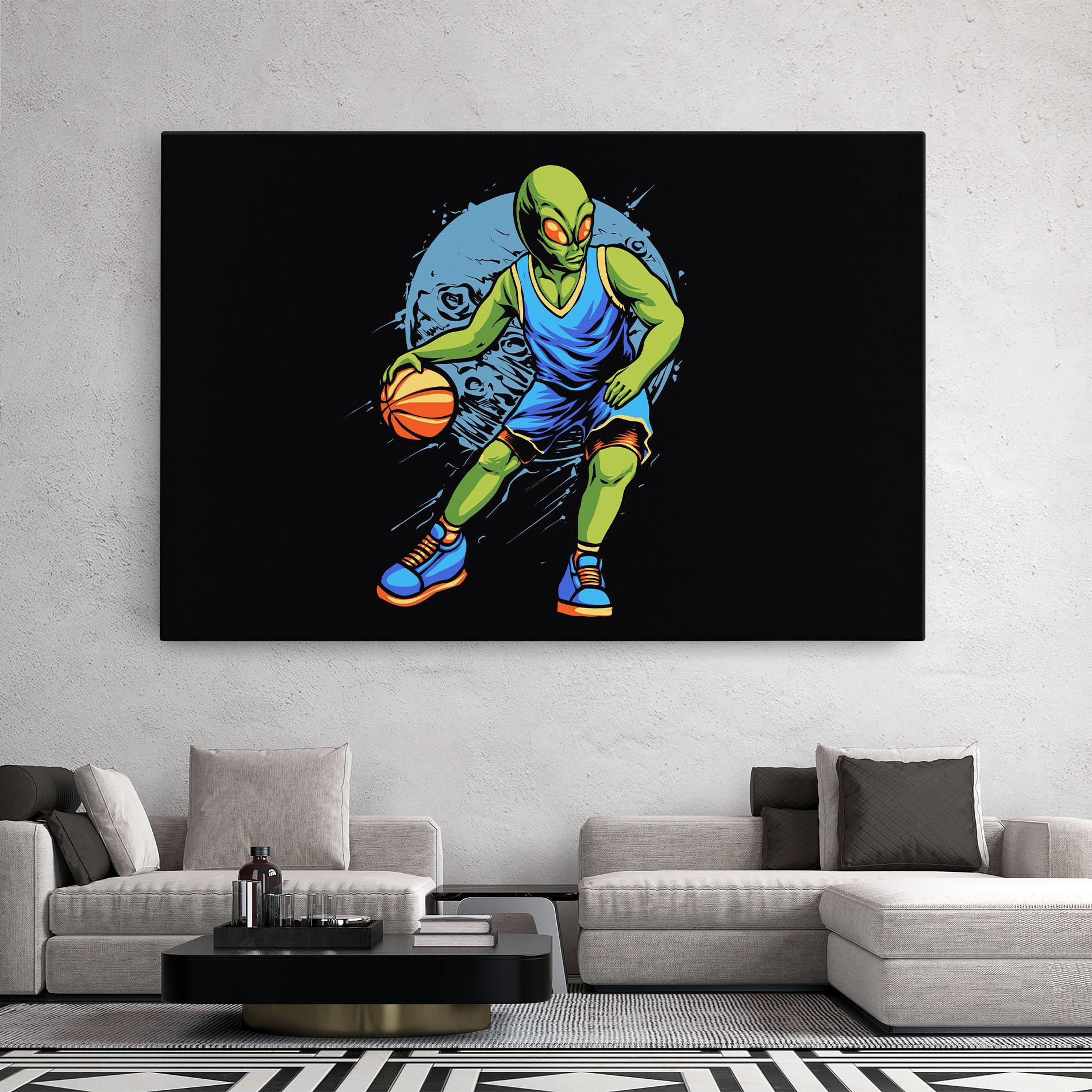 Tablou Canvas Alien Basketball mockup 2