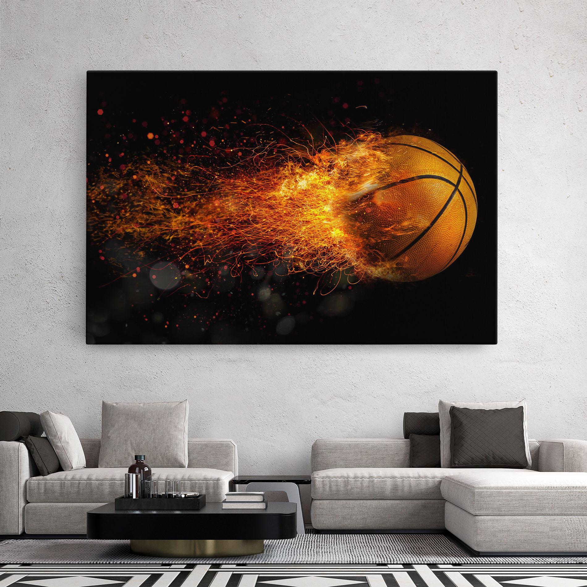 Tablou Canvas Basket Ball Flame mockup 2