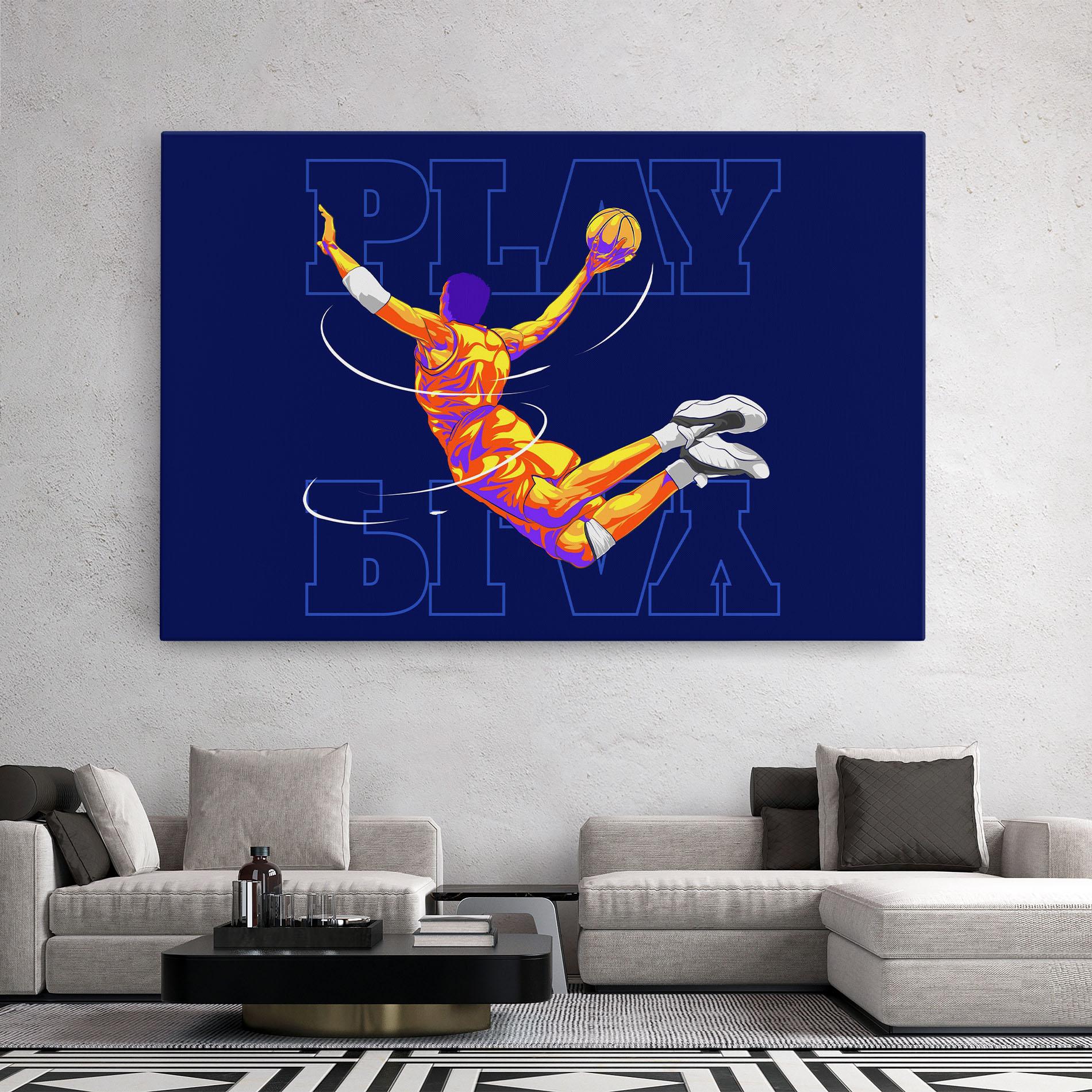 Tablou Canvas Basketball Blue mockup 2