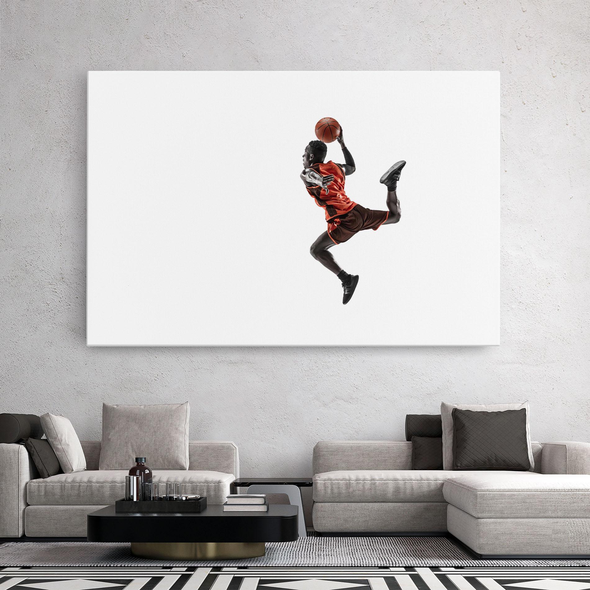 Tablou Canvas Basketball Player Flying mockup 2