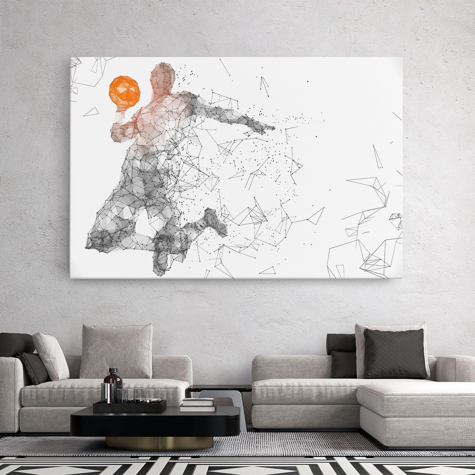 Tablou Canvas Orange Line Basket mockup 2
