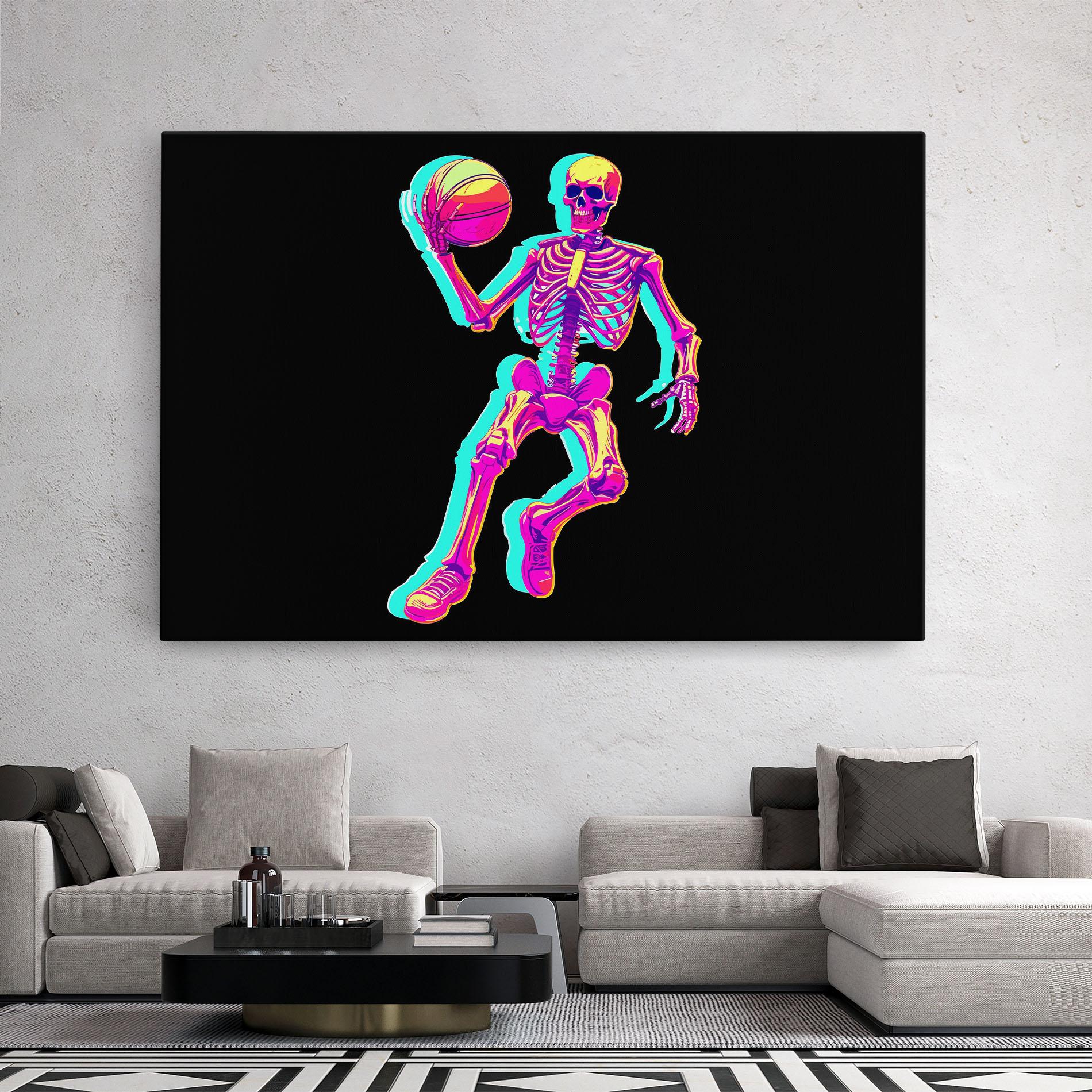 Tablou Canvas Skeleton Basketball mockup 2