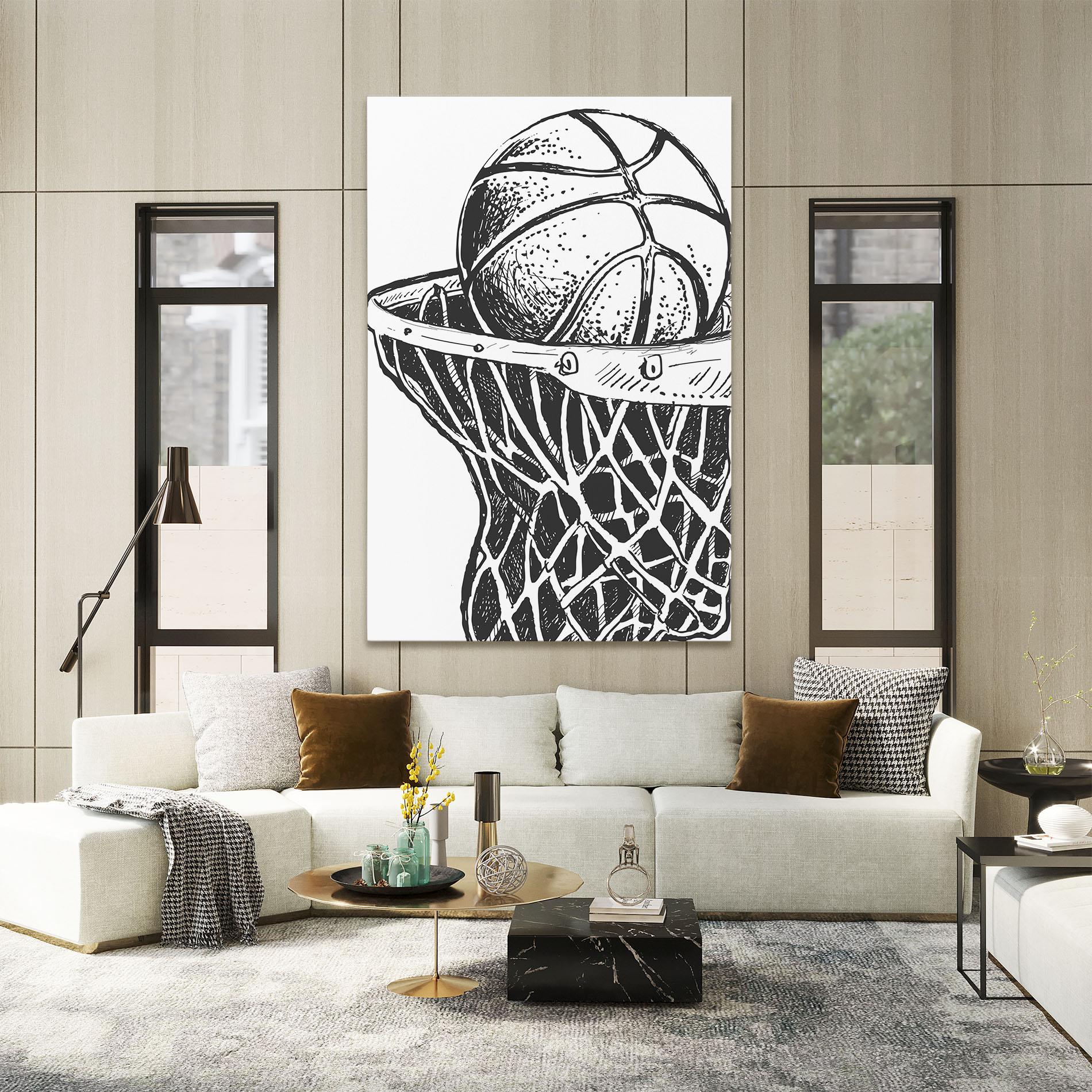 Tablou Canvas Basketball Grey Hoop mockup 2