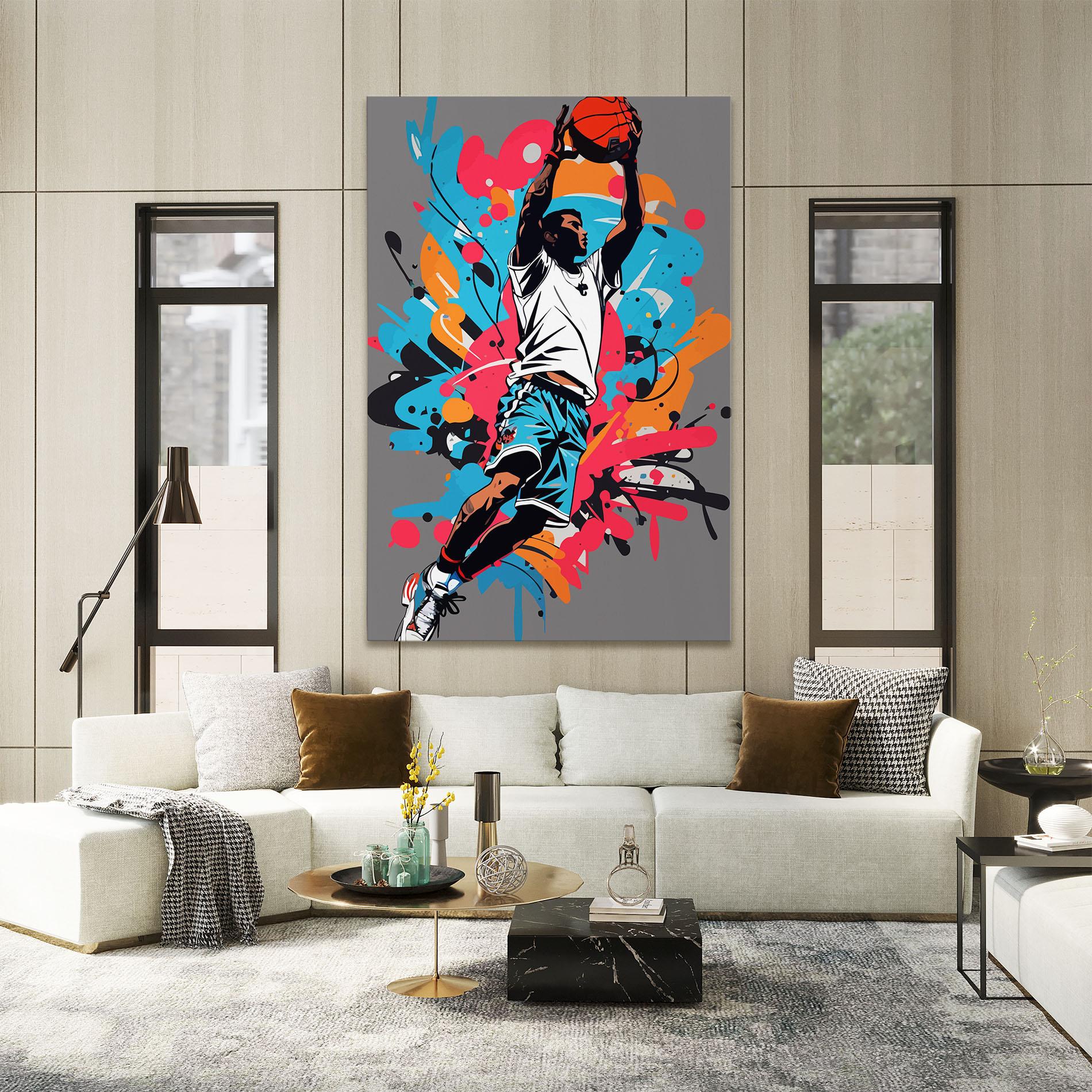 Tablou Canvas Blue Red Basket mockup 2