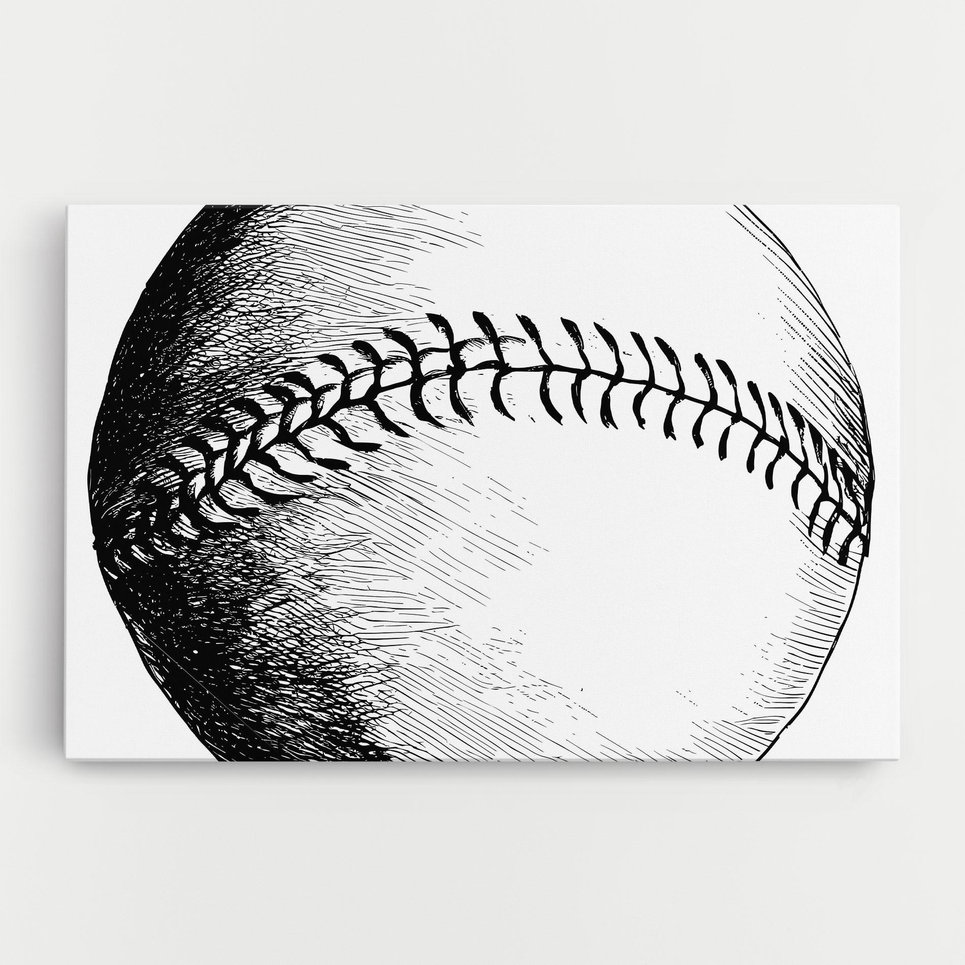 Tablou Canvas Baseball Black Line mockup 0