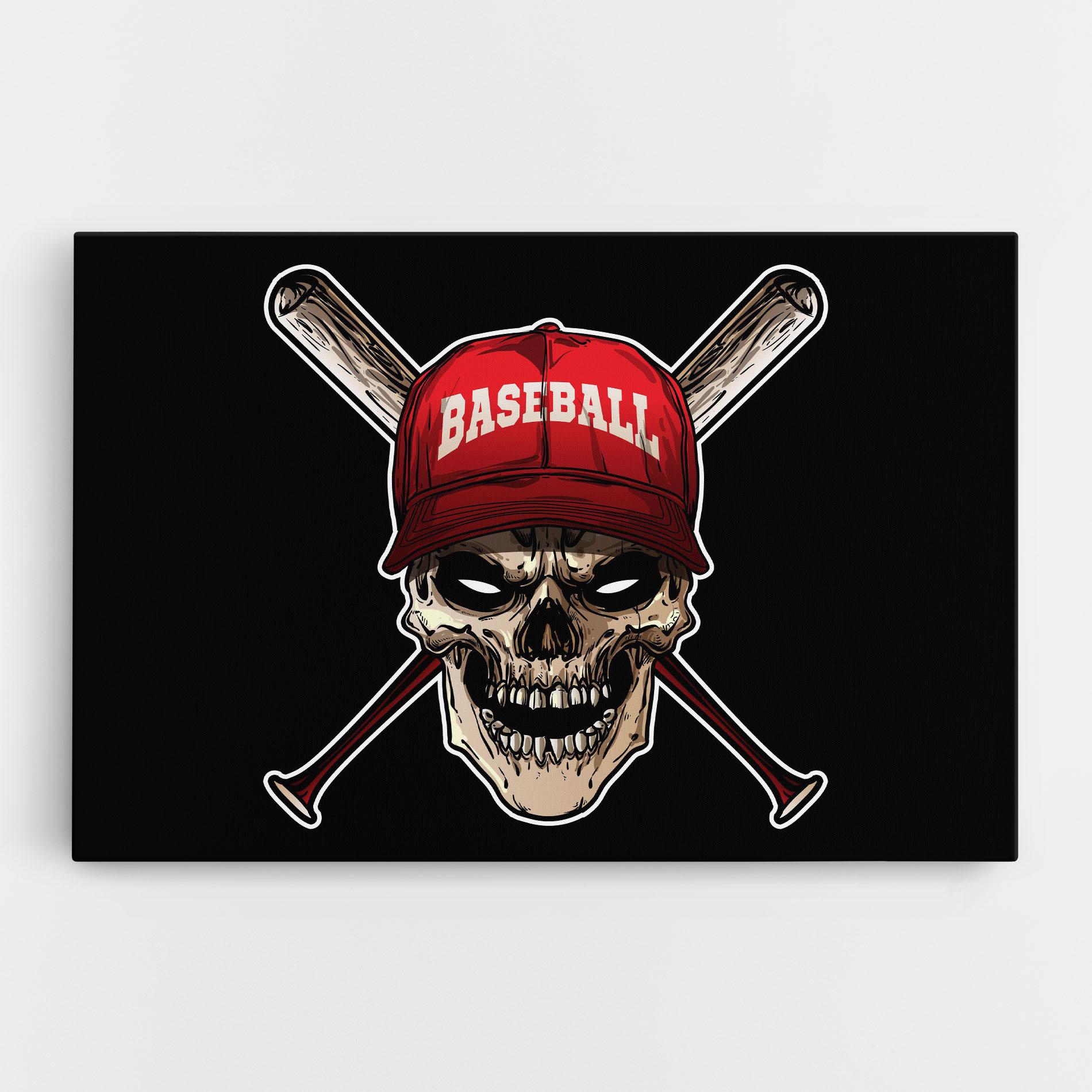 Tablou Canvas Baseball Skull mockup 0