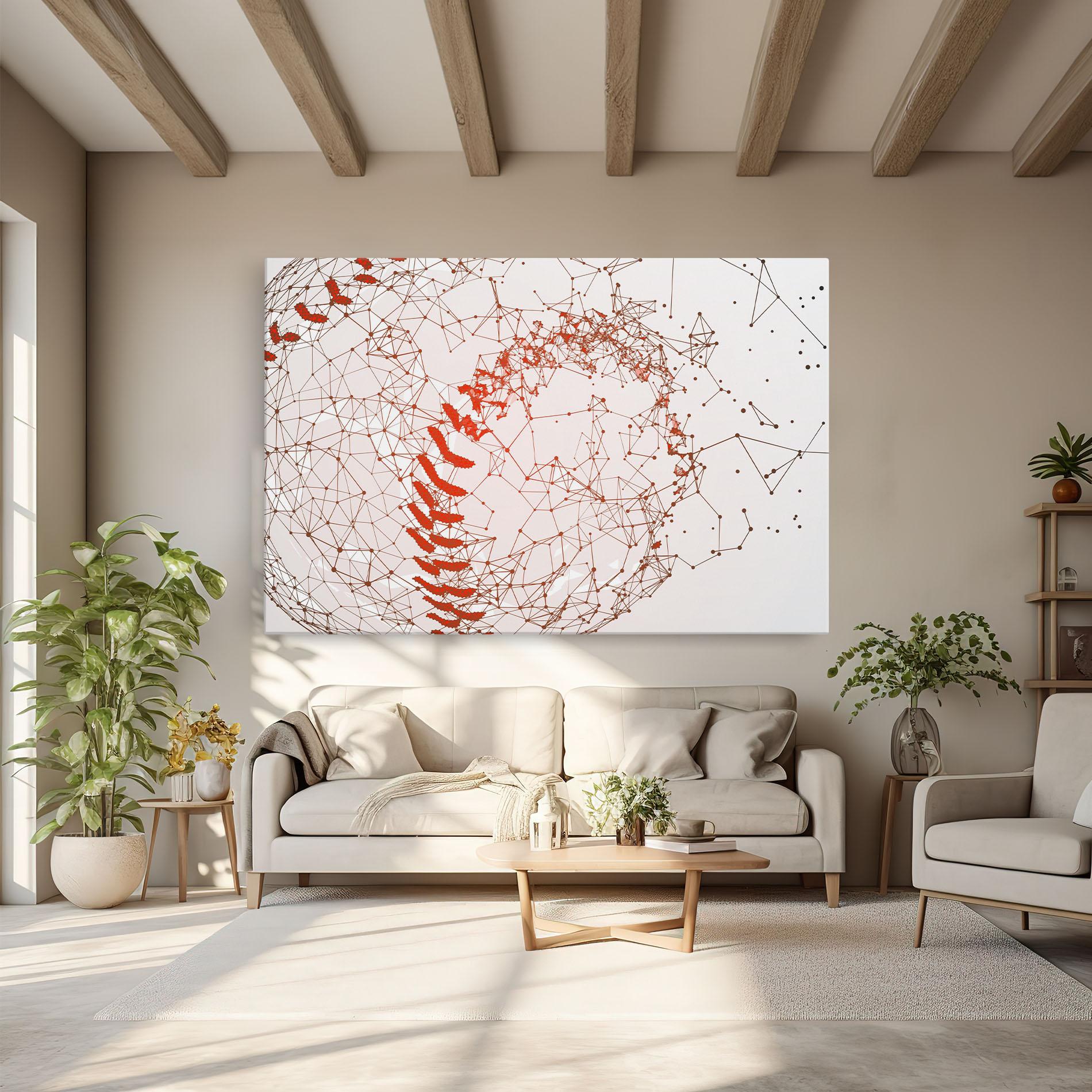 Tablou Canvas Baseball Line Art mockup 6