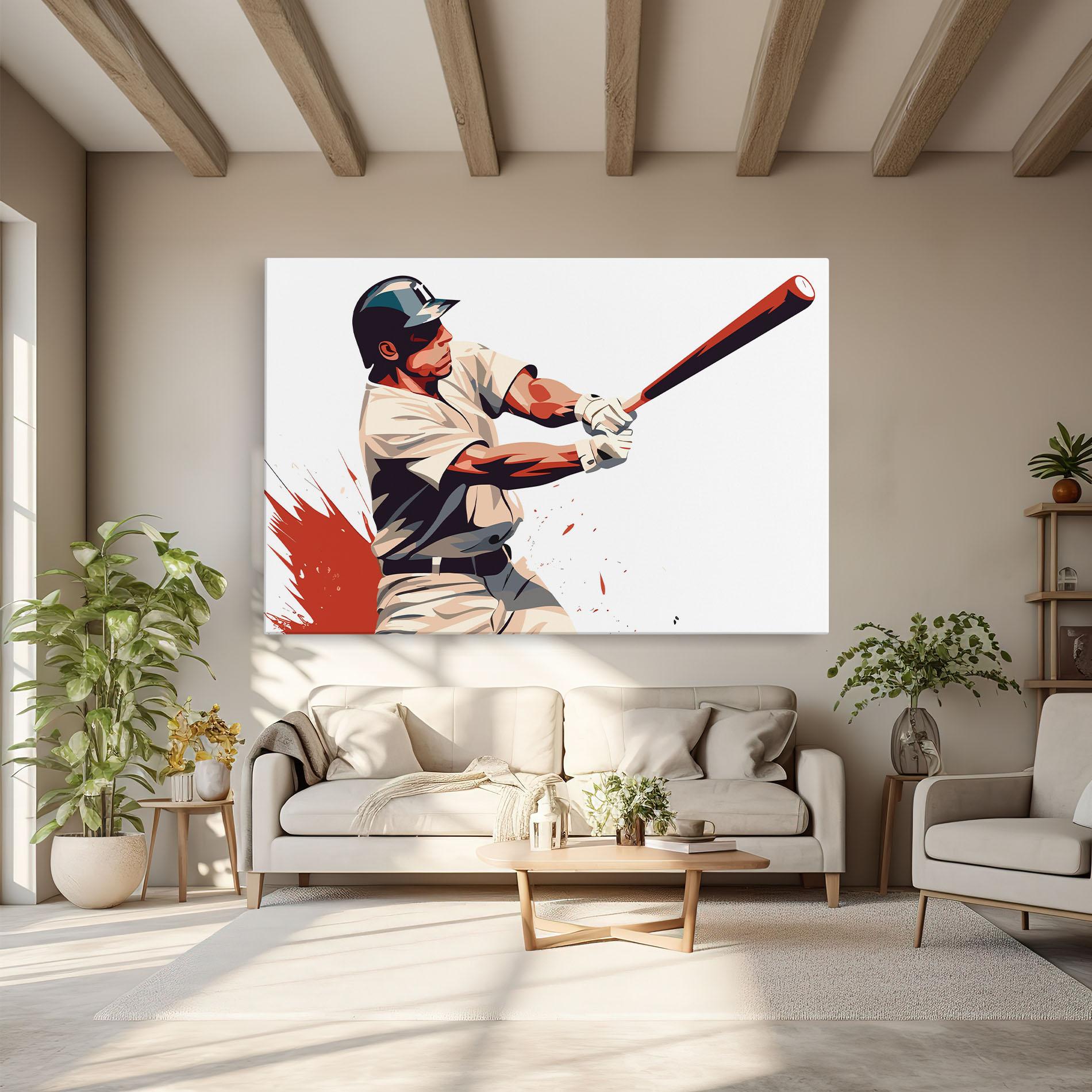 Tablou Canvas Baseball Red Art mockup 6