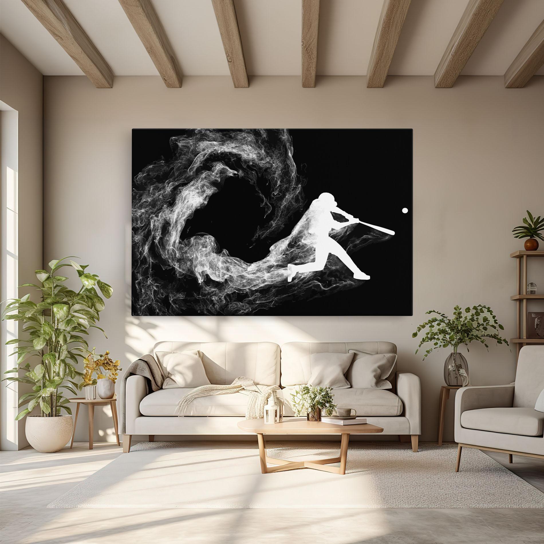 Tablou Canvas Baseball Smoke mockup 6