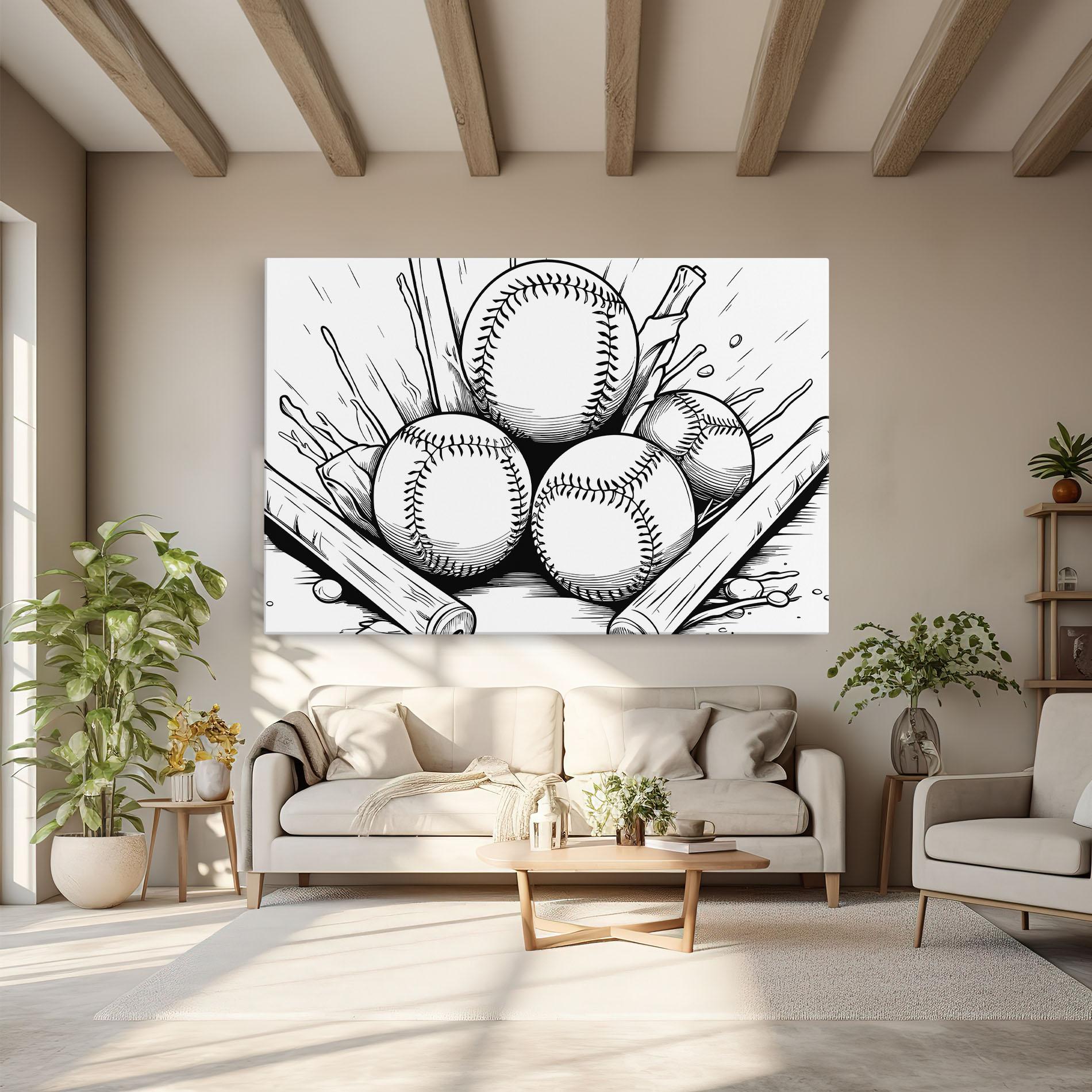 Tablou Canvas Big Baseball Ball mockup 6