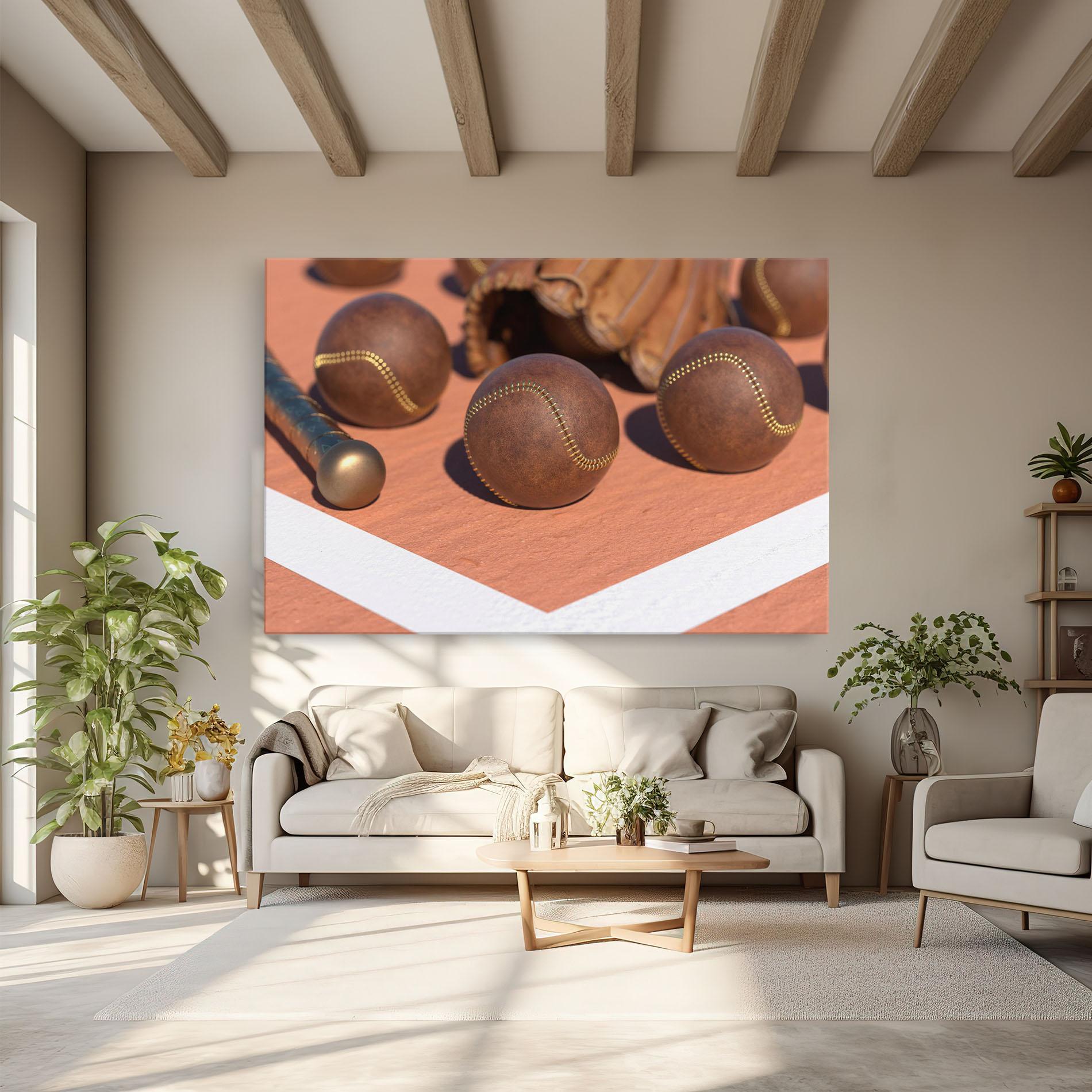 Tablou Canvas Brown Baseball Ball mockup 6