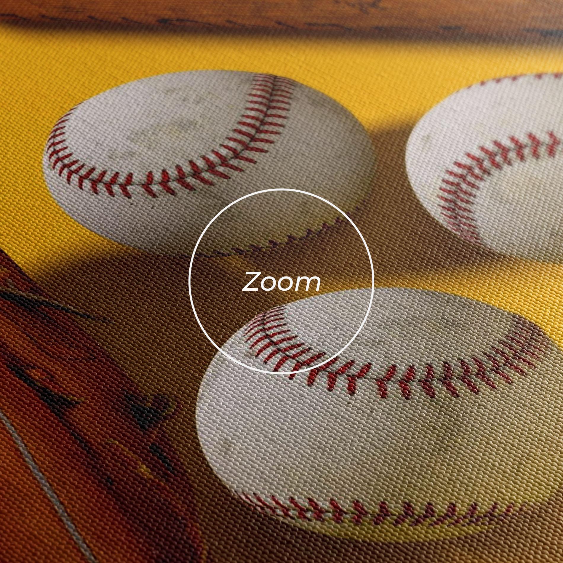Tablou Canvas Baseball Set On Yellow mockup 3