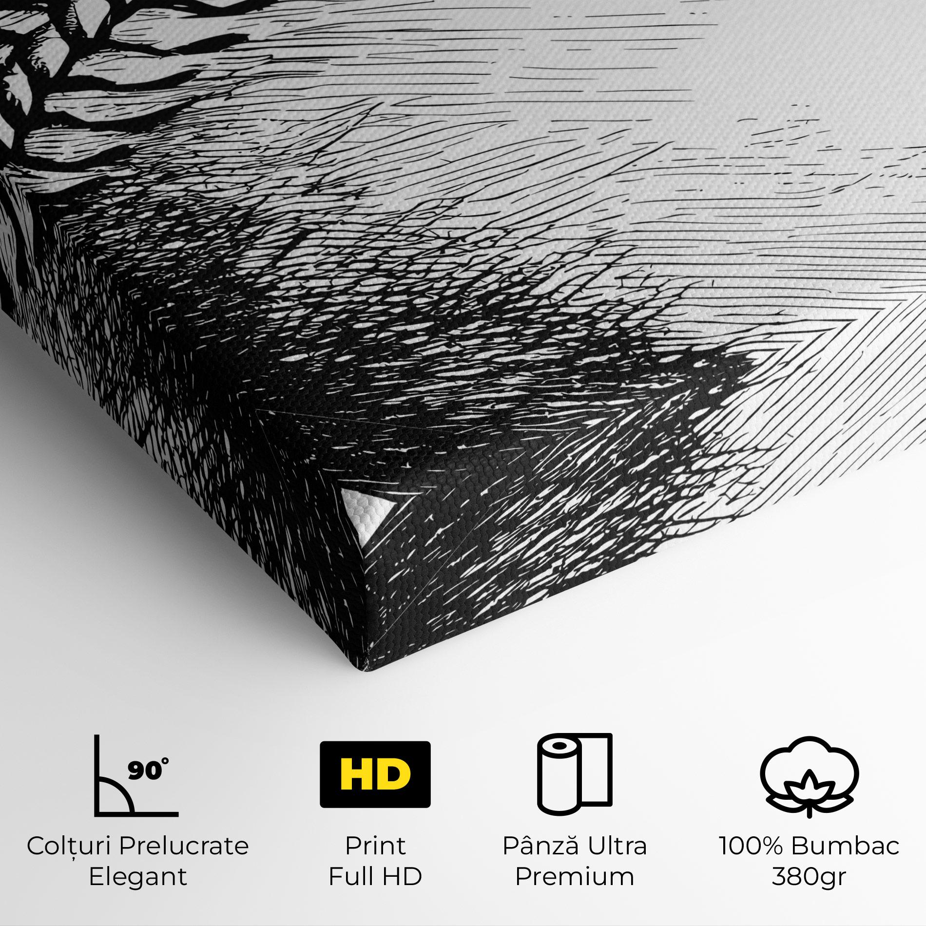 Tablou Canvas Baseball Black Line mockup 4