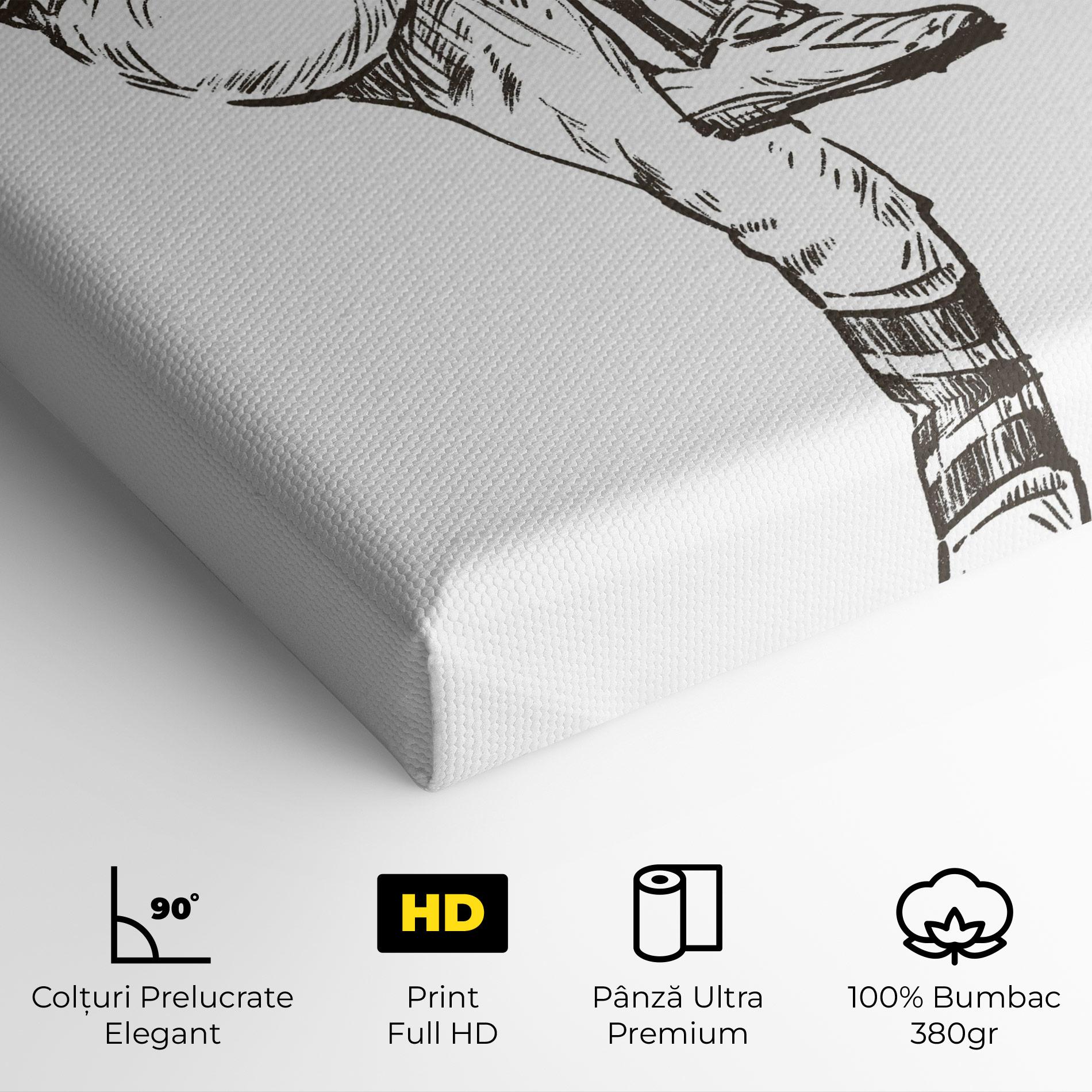 Tablou Canvas Baseball Player Line mockup 4