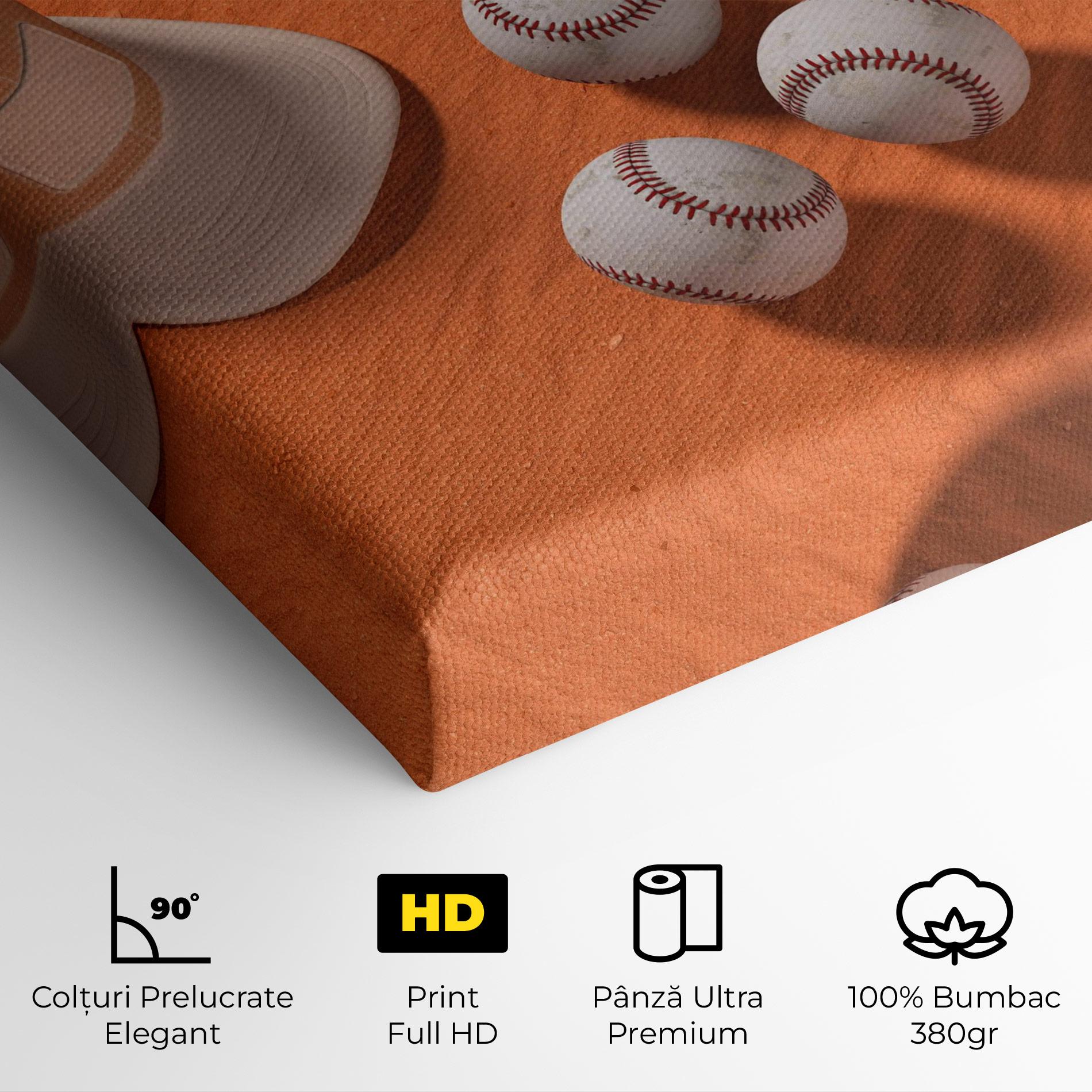 Tablou Canvas Baseball Set On Orange mockup 4