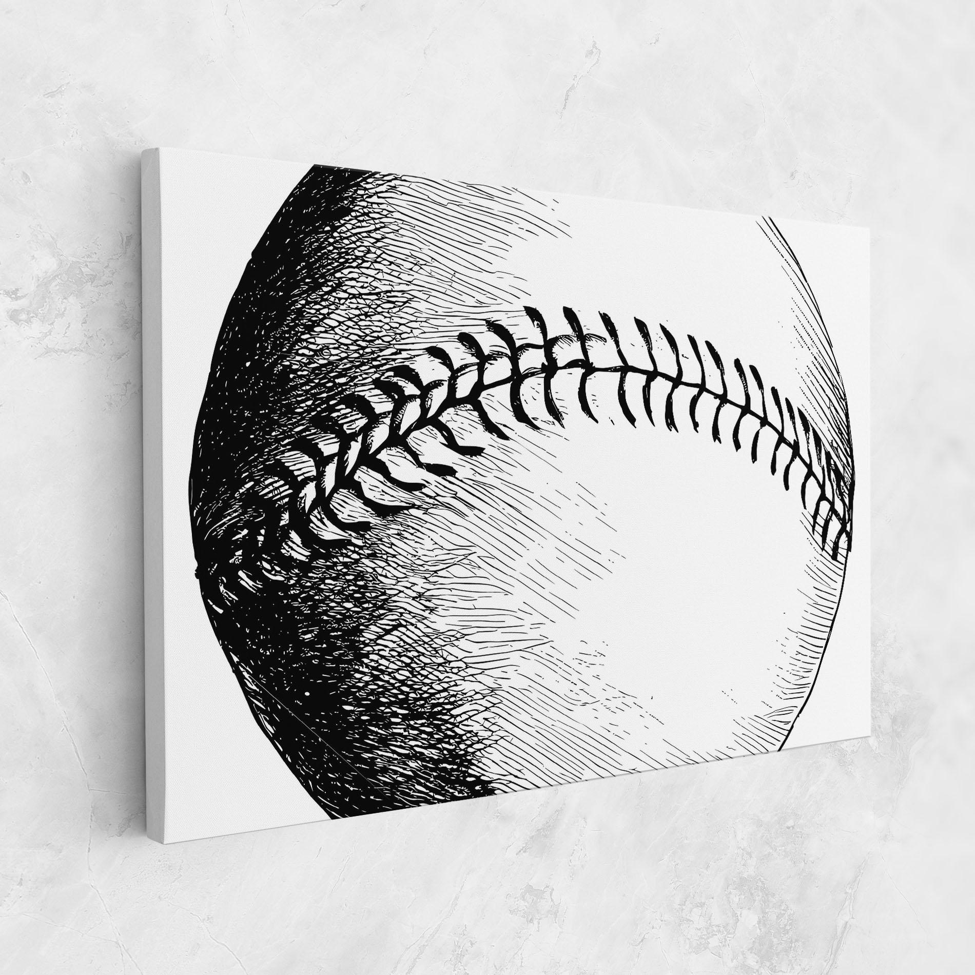 Tablou Canvas Baseball Black Line mockup 1