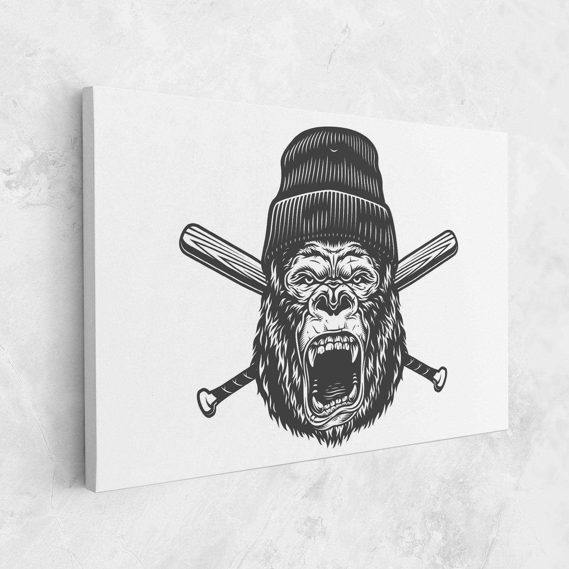Tablou Canvas Baseball Gorilla mockup 1