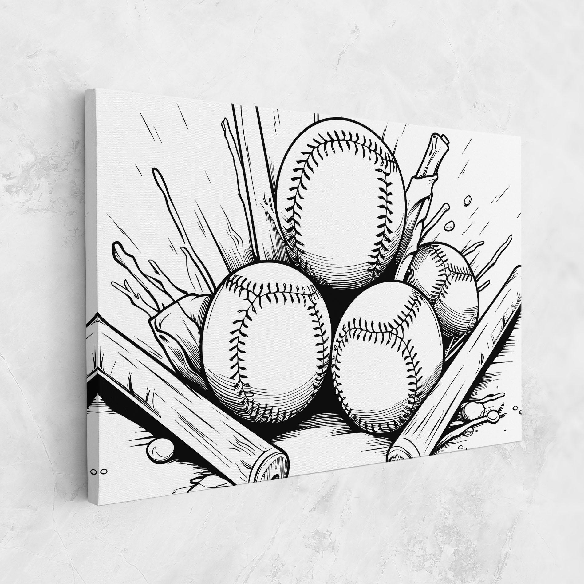 Tablou Canvas Big Baseball Ball mockup 1