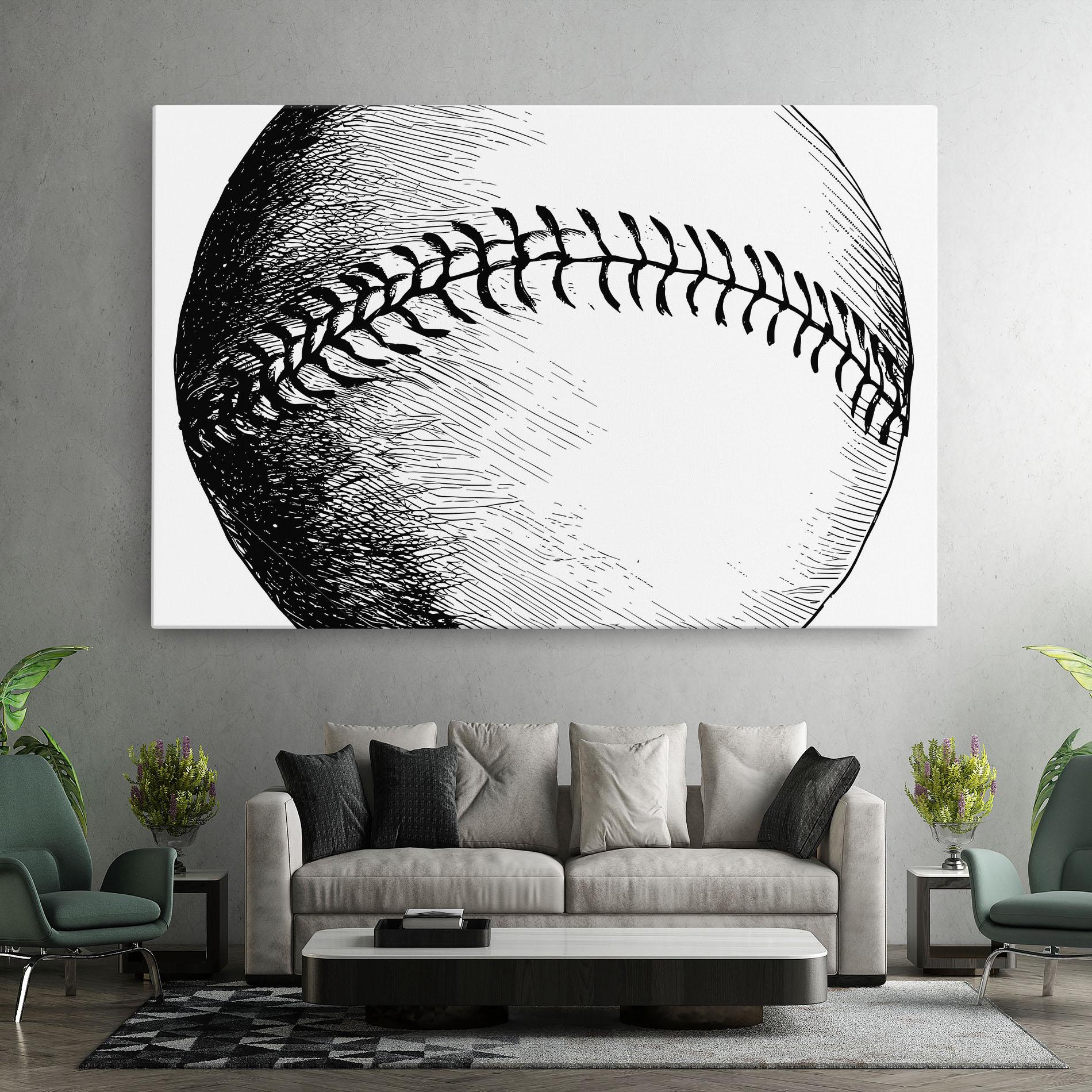 Tablou Canvas Baseball Black Line mockup 7