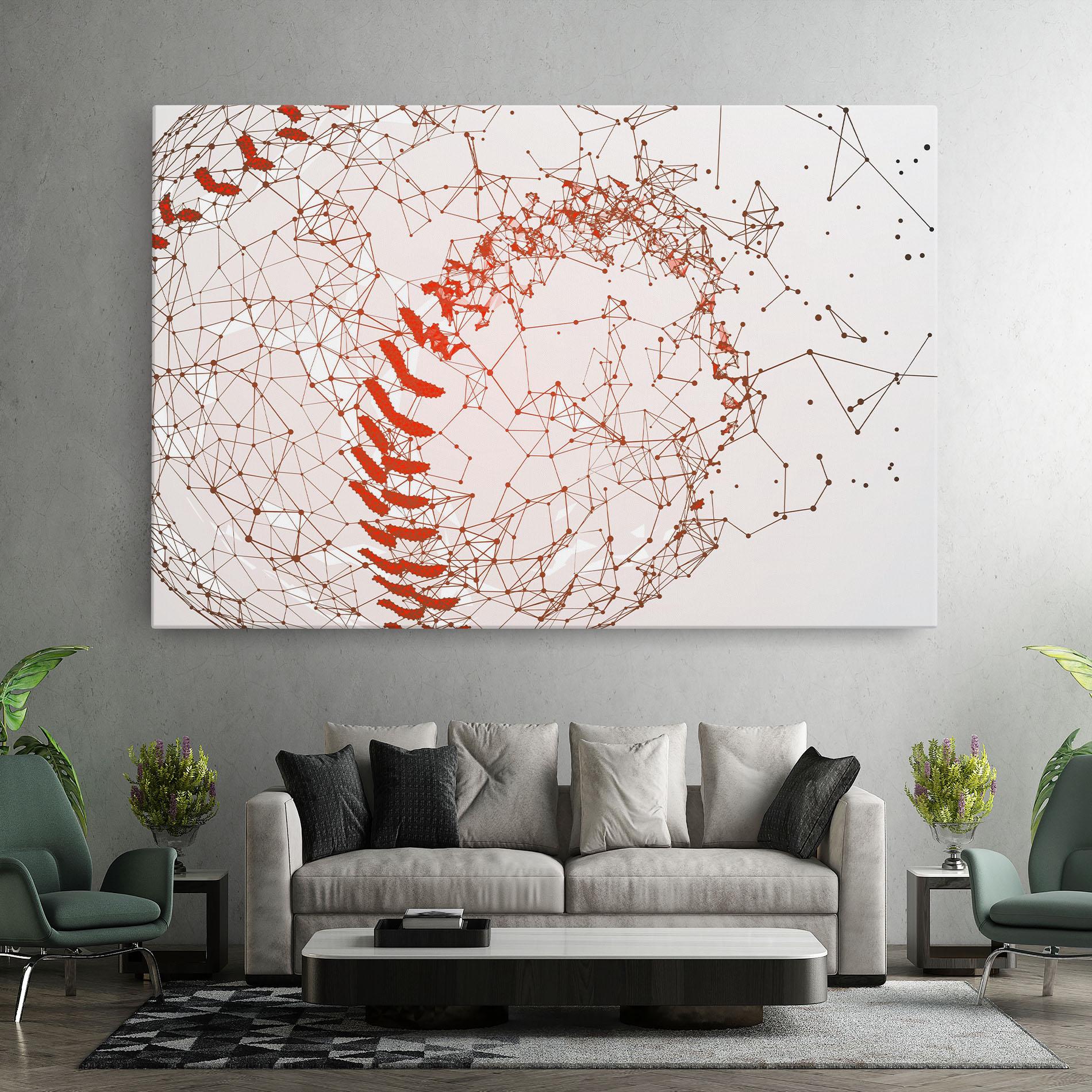 Tablou Canvas Baseball Line Art mockup 7