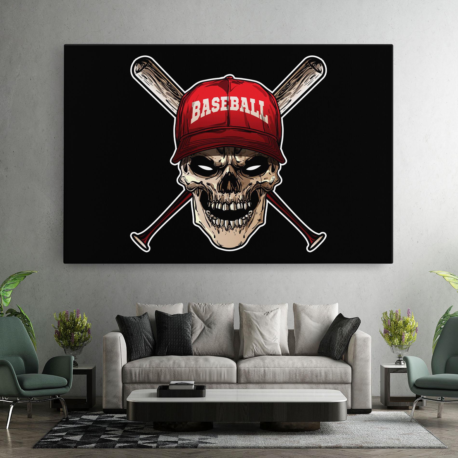 Tablou Canvas Baseball Skull mockup 7