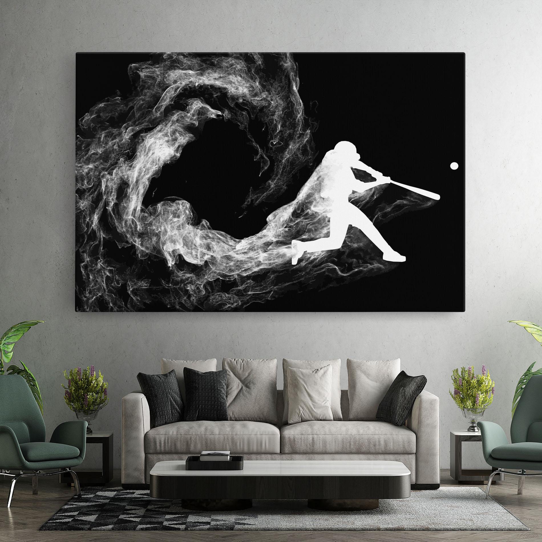 Tablou Canvas Baseball Smoke mockup 7