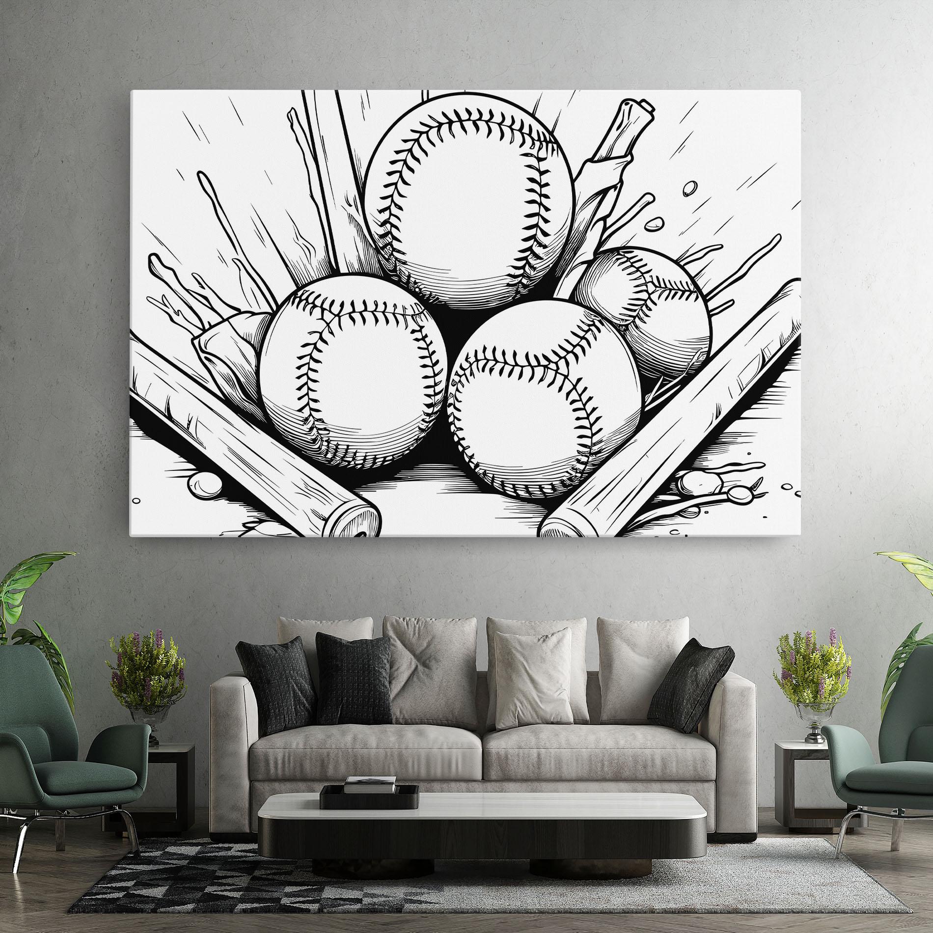 Tablou Canvas Big Baseball Ball mockup 7