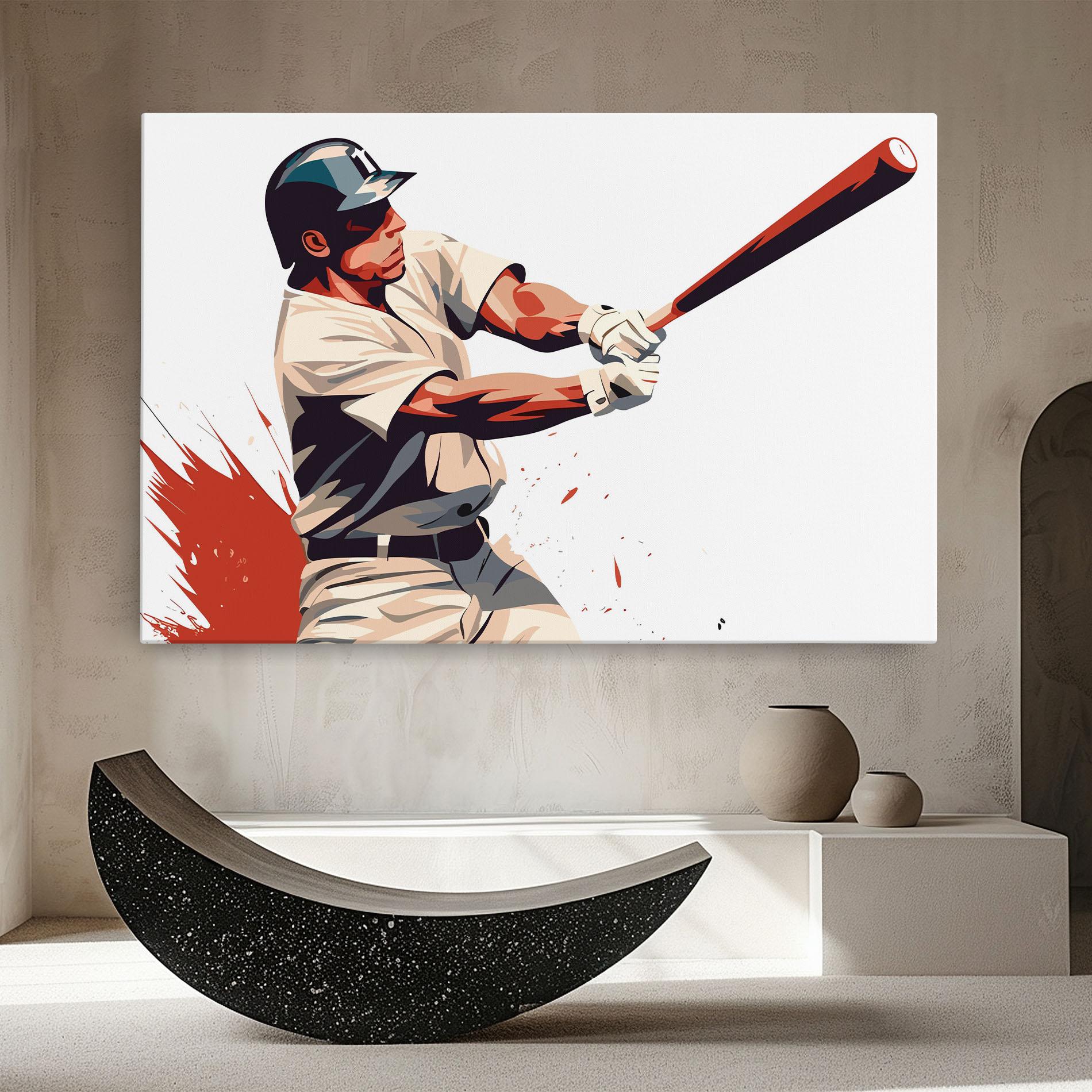 Tablou Canvas Baseball Red Art mockup 8