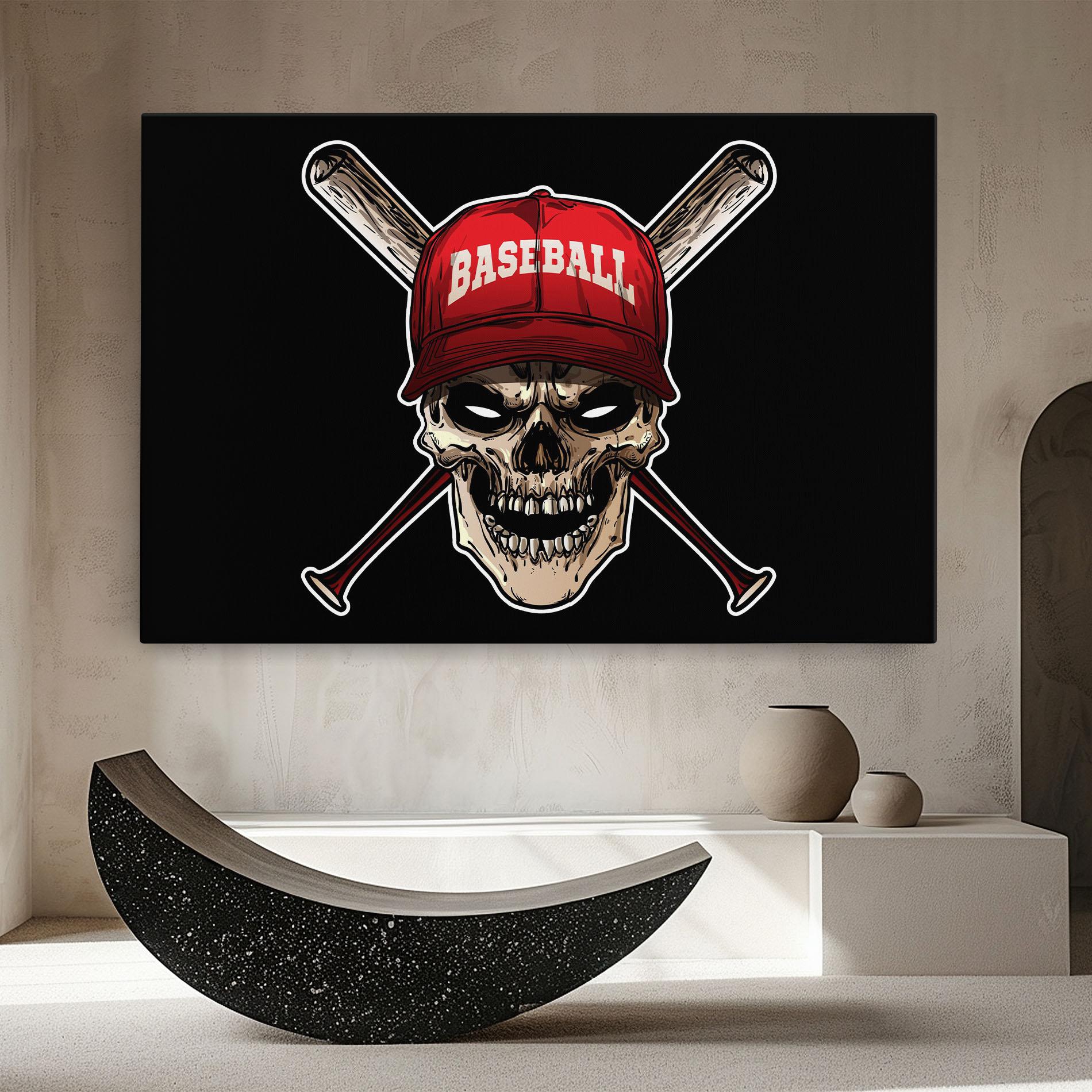 Tablou Canvas Baseball Skull mockup 8