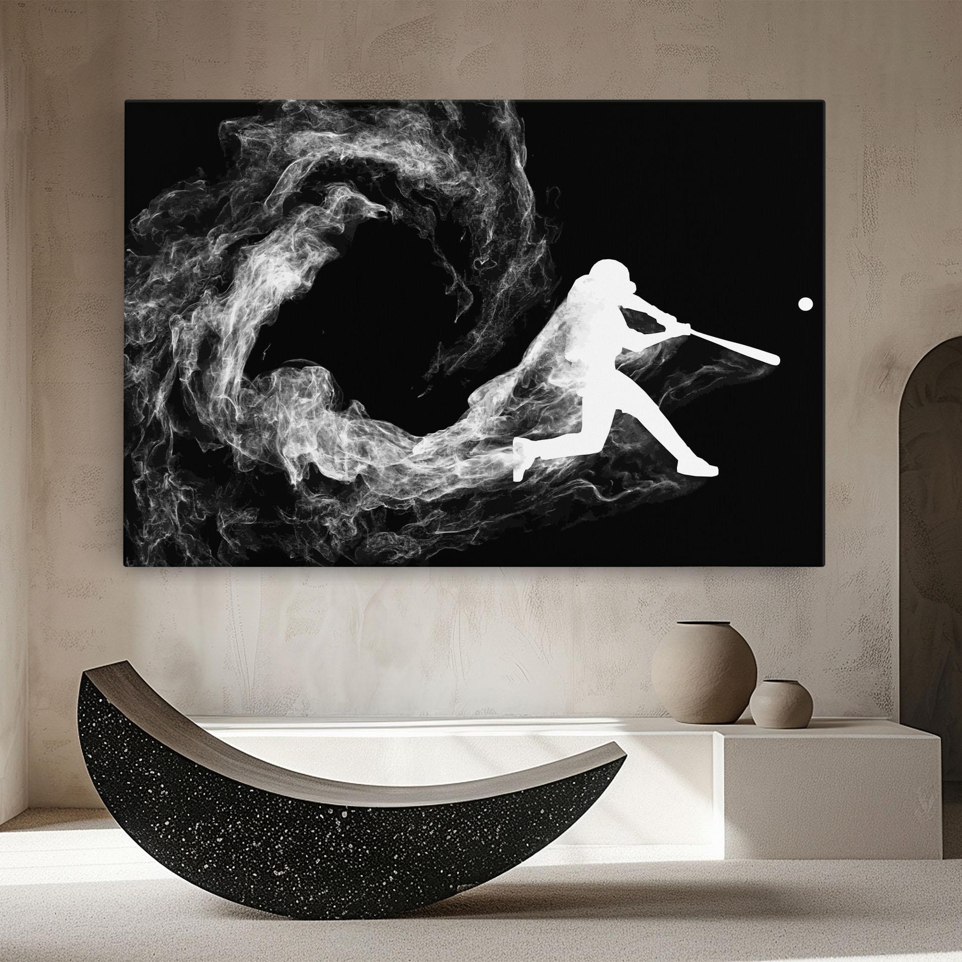 Tablou Canvas Baseball Smoke mockup 8