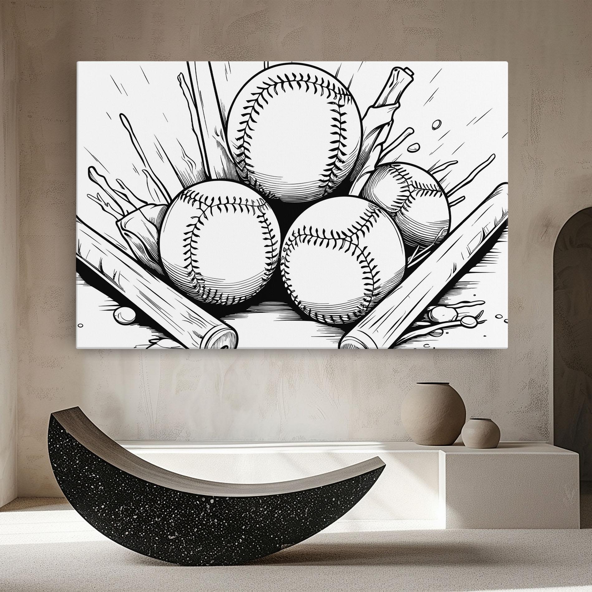 Tablou Canvas Big Baseball Ball mockup 8