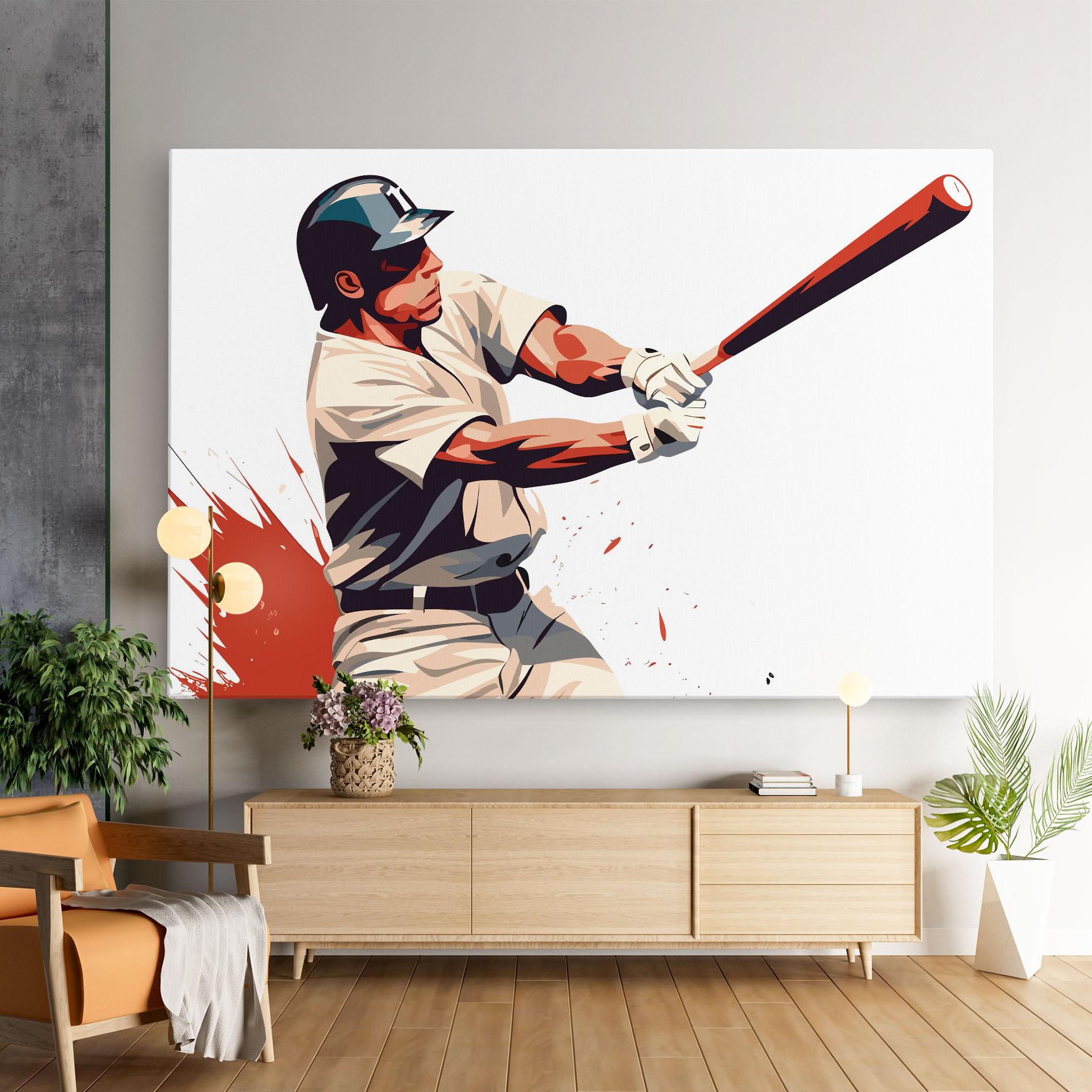 Tablou Canvas Baseball Red Art mockup 9