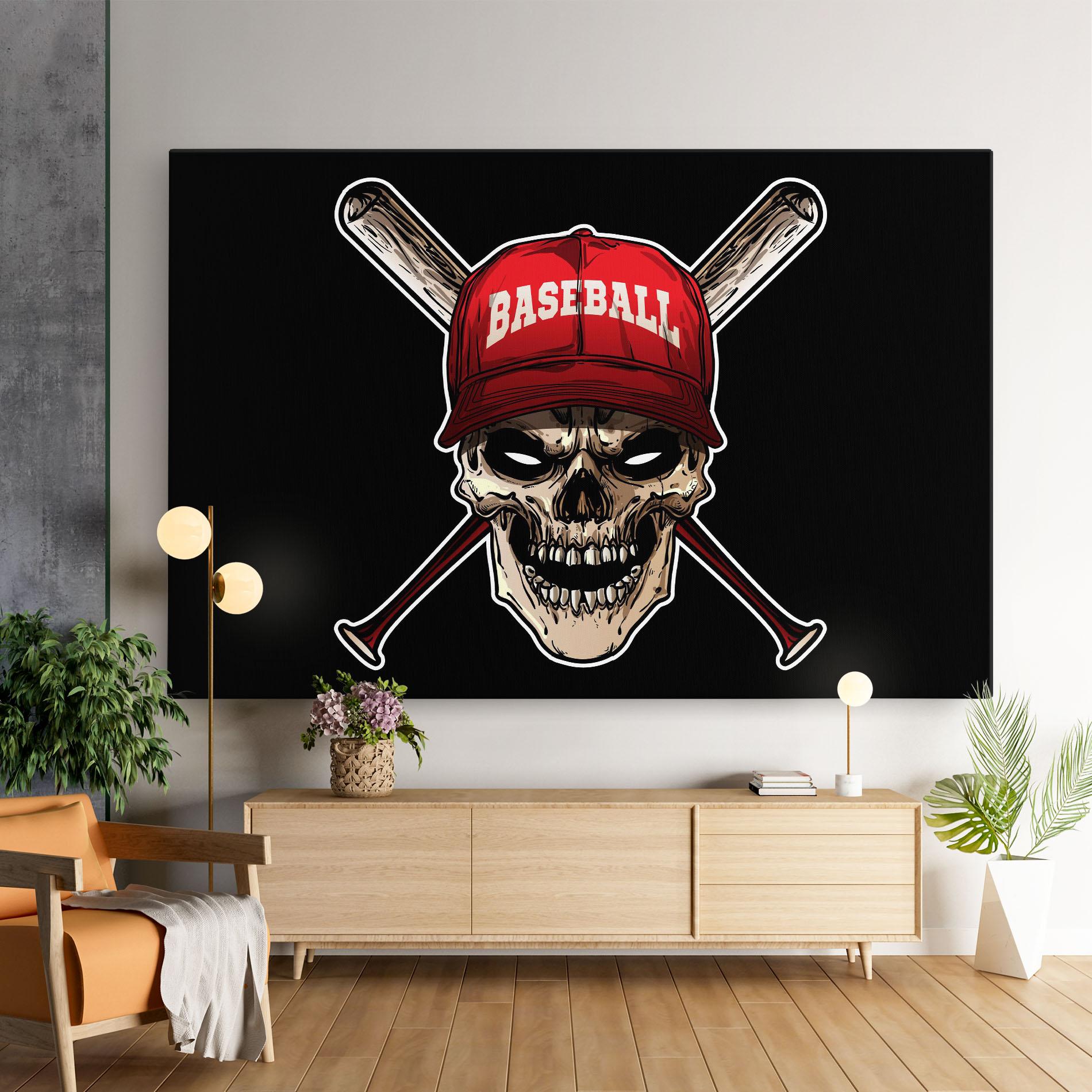 Tablou Canvas Baseball Skull mockup 9