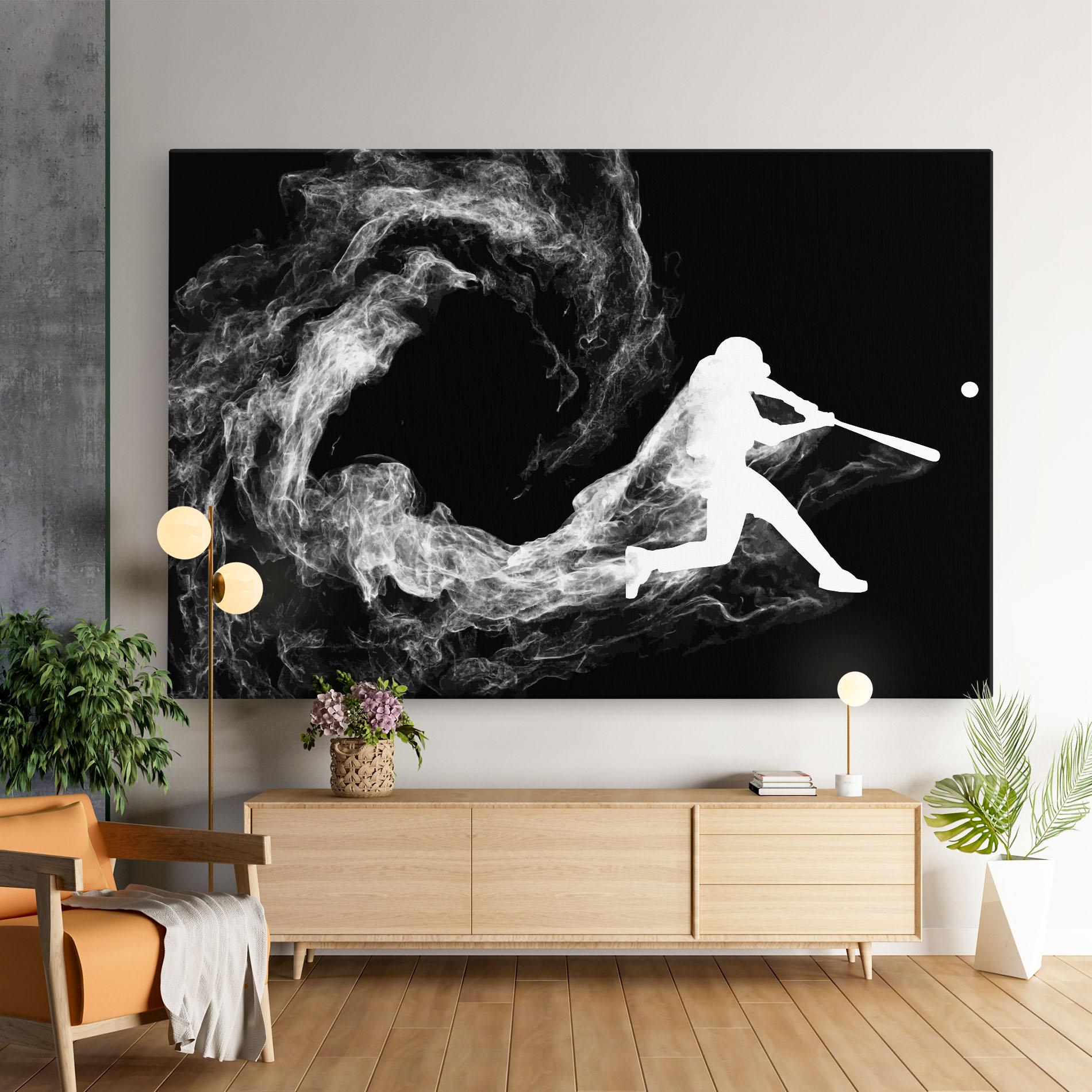 Tablou Canvas Baseball Smoke mockup 9