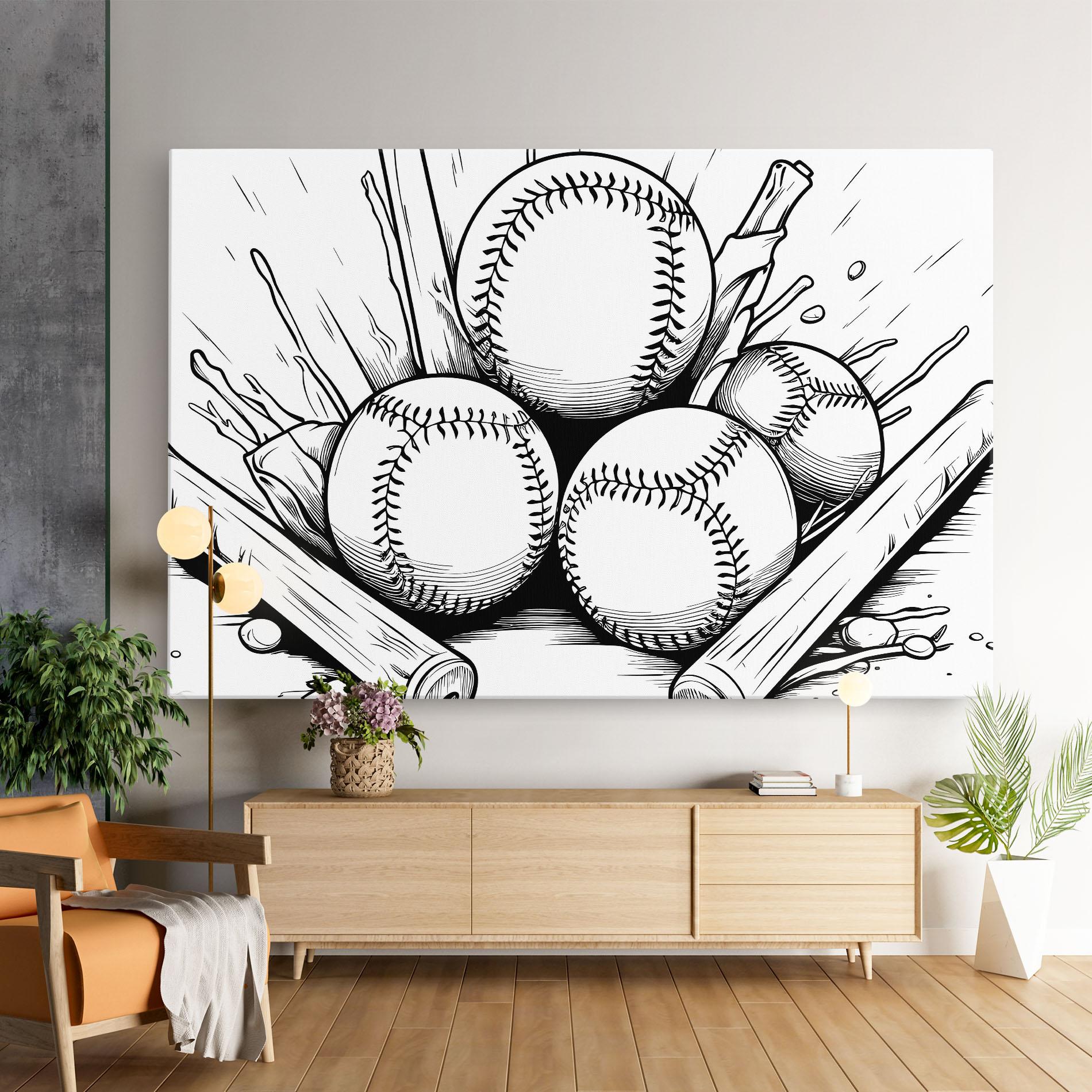 Tablou Canvas Big Baseball Ball mockup 9