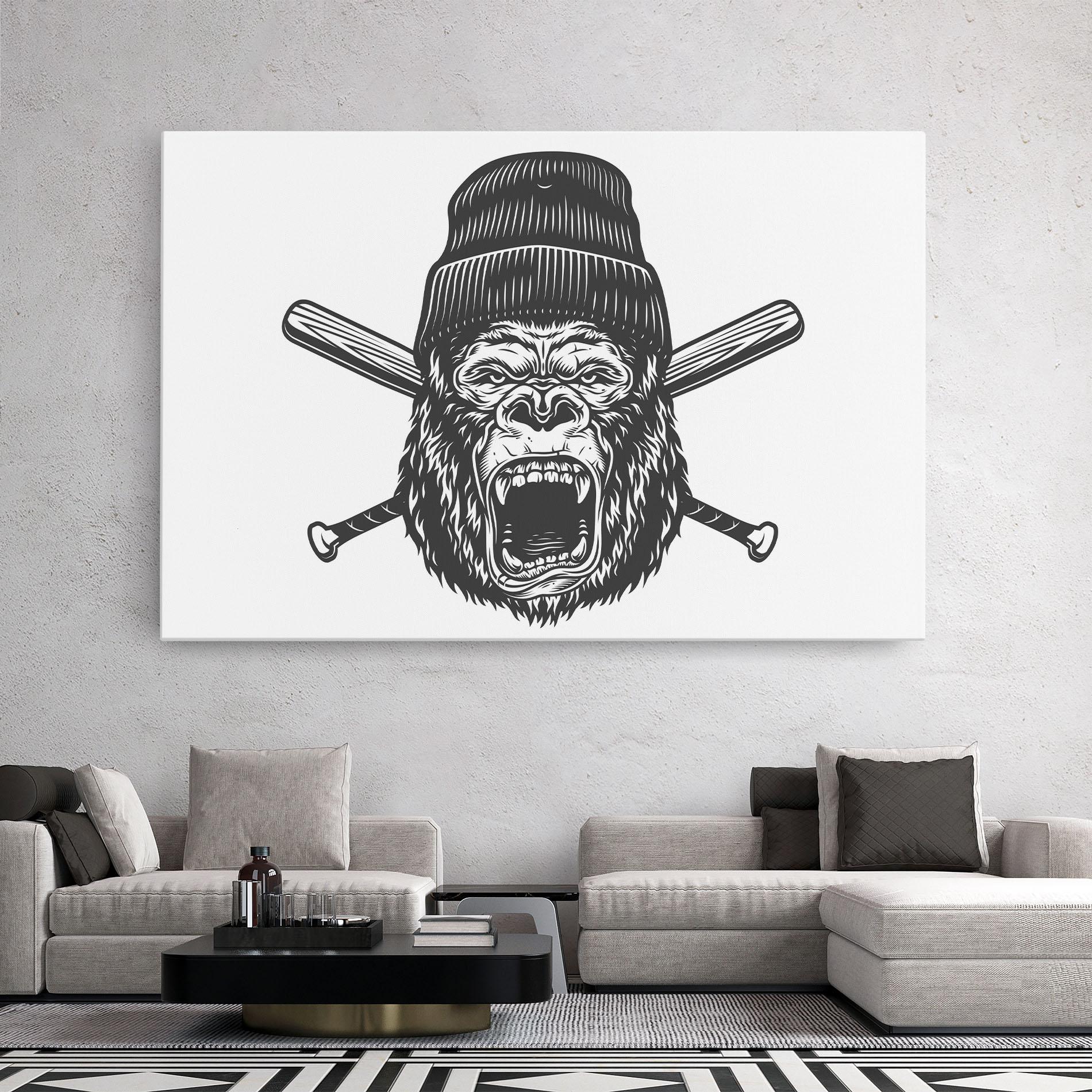 Tablou Canvas Baseball Gorilla mockup 2