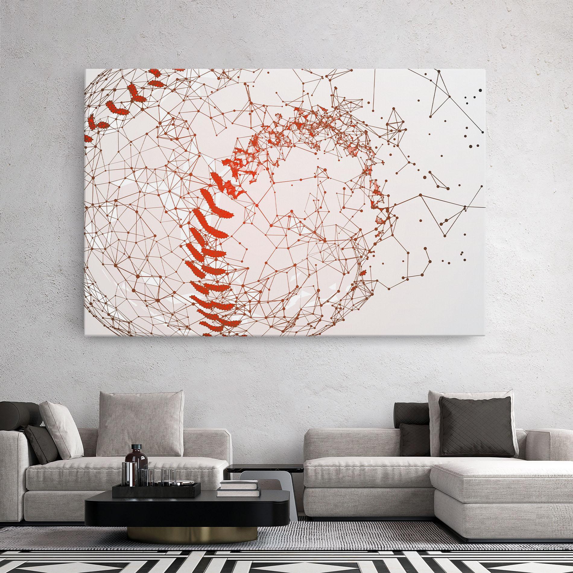 Tablou Canvas Baseball Line Art mockup 2