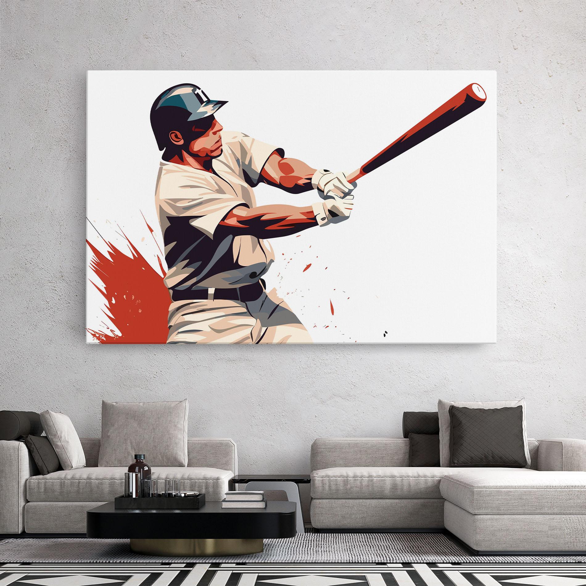 Tablou Canvas Baseball Red Art mockup 2