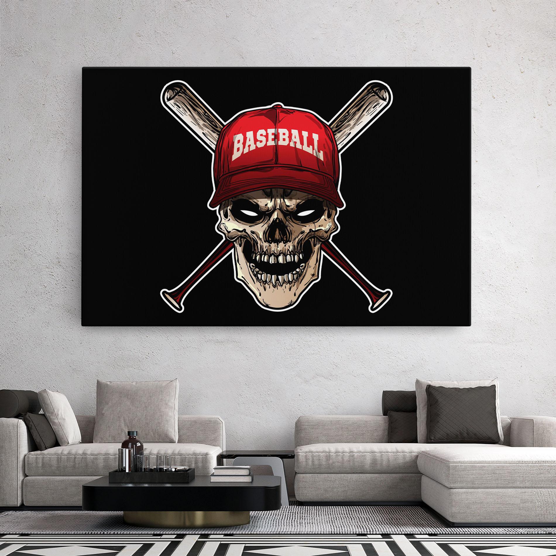 Tablou Canvas Baseball Skull mockup 2