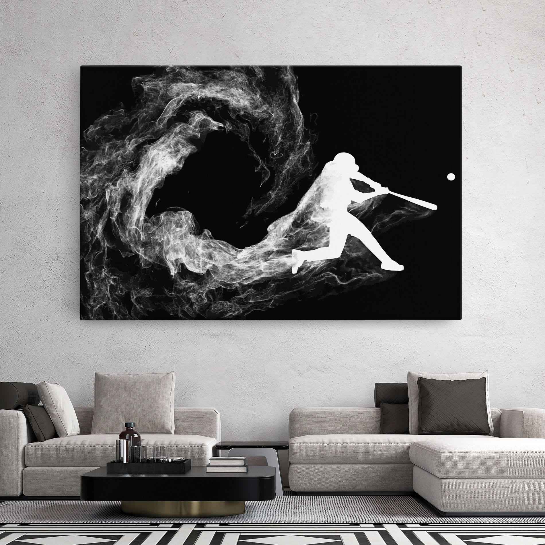 Tablou Canvas Baseball Smoke mockup 2