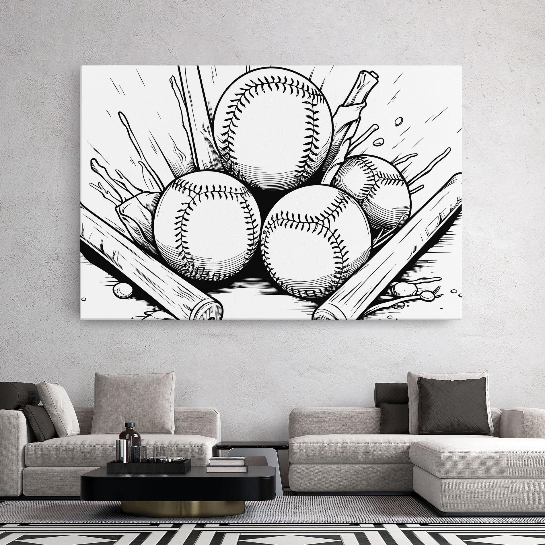 Tablou Canvas Big Baseball Ball mockup 2