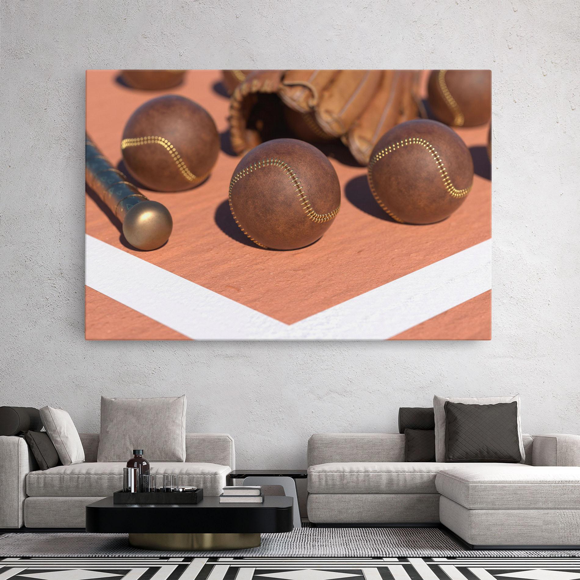 Tablou Canvas Brown Baseball Ball mockup 2