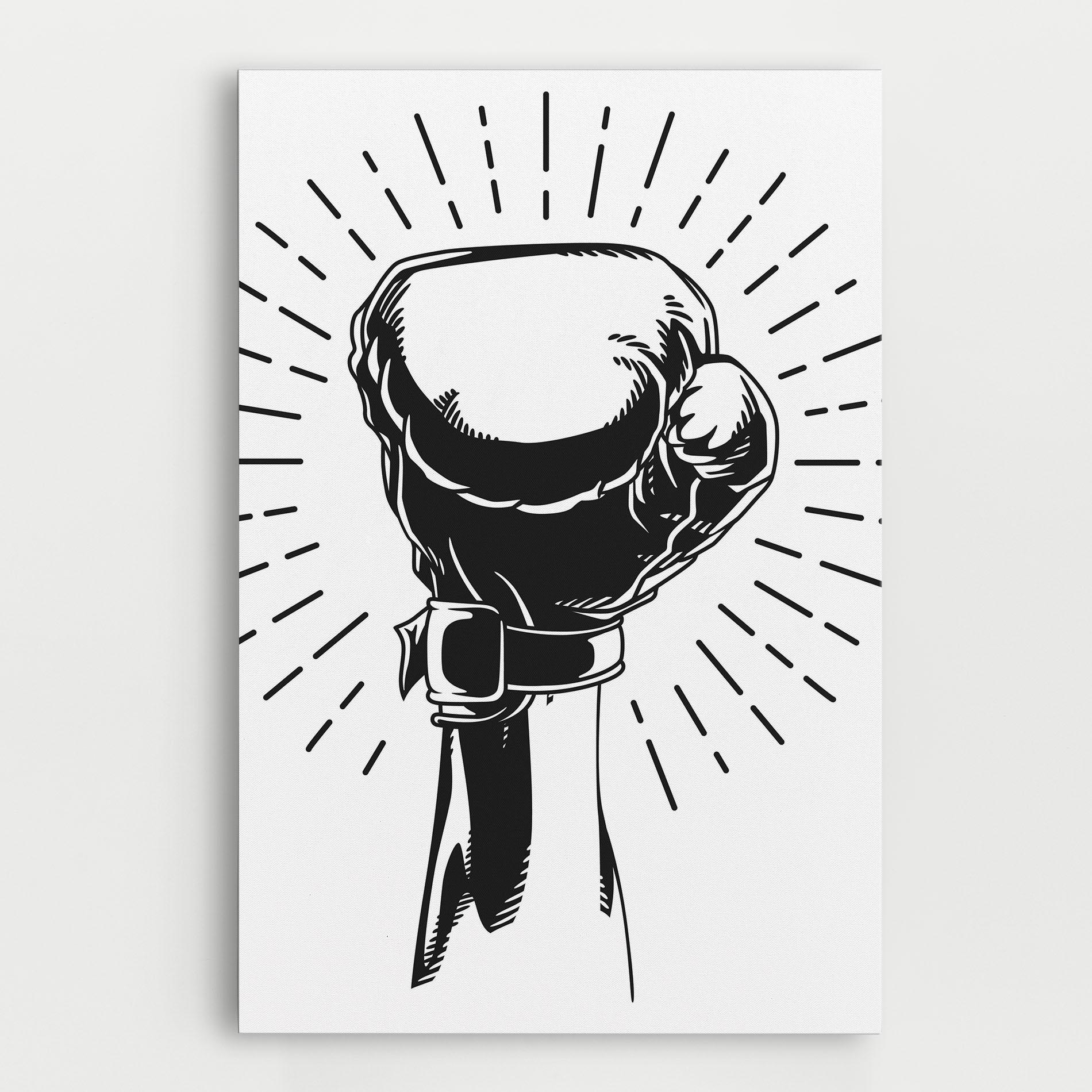 Tablou Canvas White Hand Boxing mockup 0