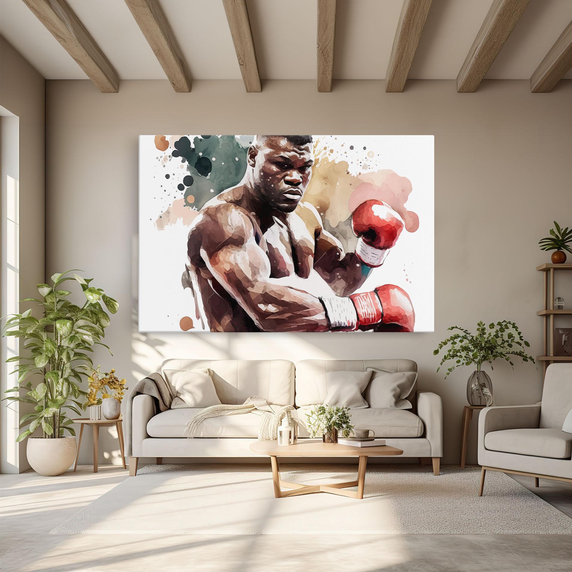 Tablou Canvas Boxing Cream Green mockup 6