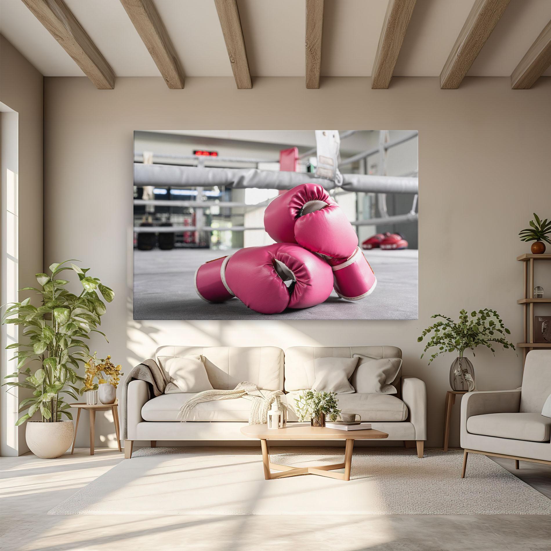 Tablou Canvas Pink Boxing Gloves mockup 6