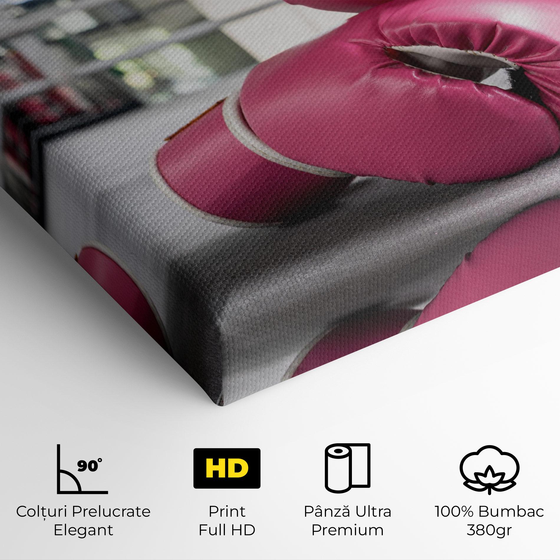 Tablou Canvas Pink Boxing Gloves mockup 4