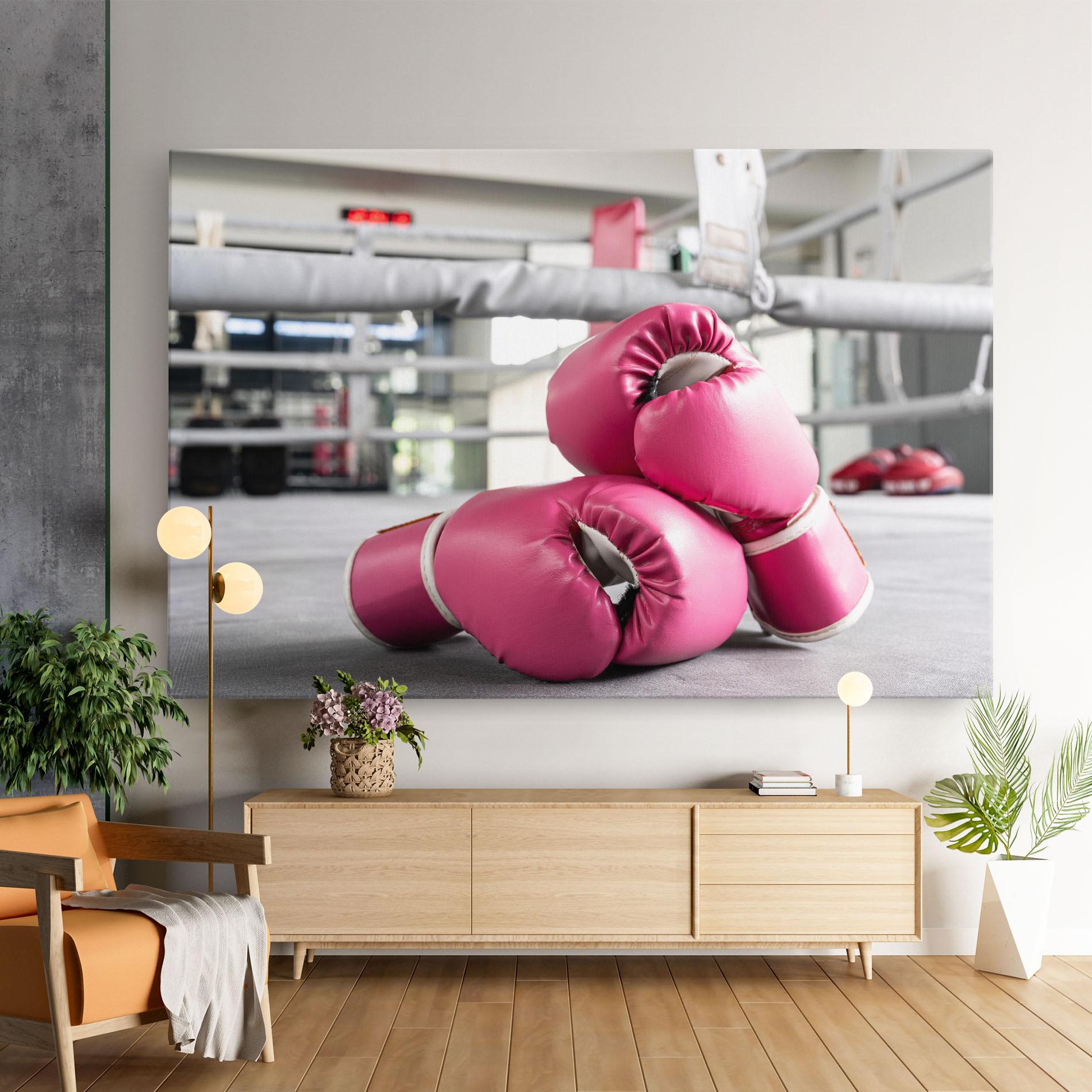 Tablou Canvas Pink Boxing Gloves mockup 9