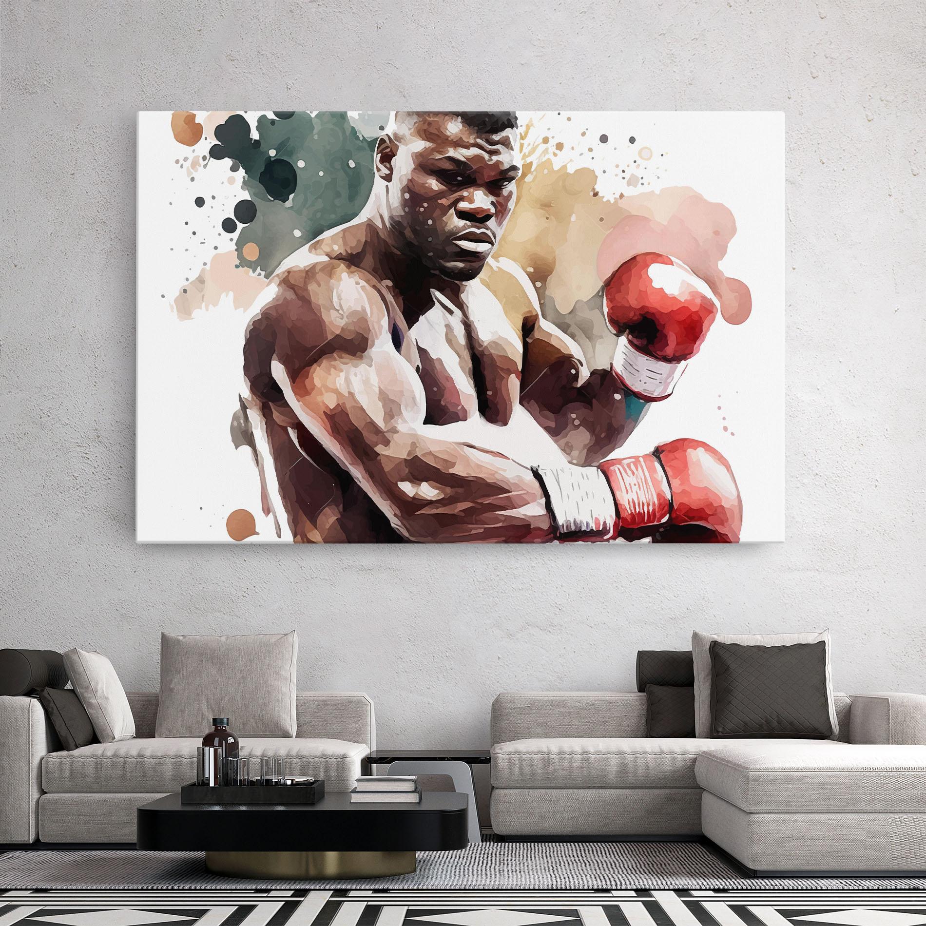 Tablou Canvas Boxing Cream Green mockup 2